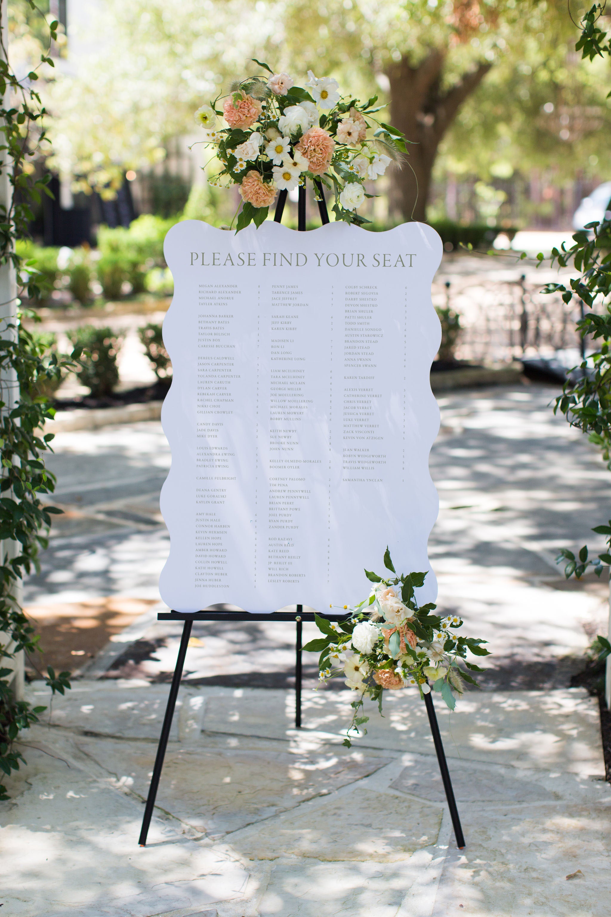 Wavy Wedding Seating Chart