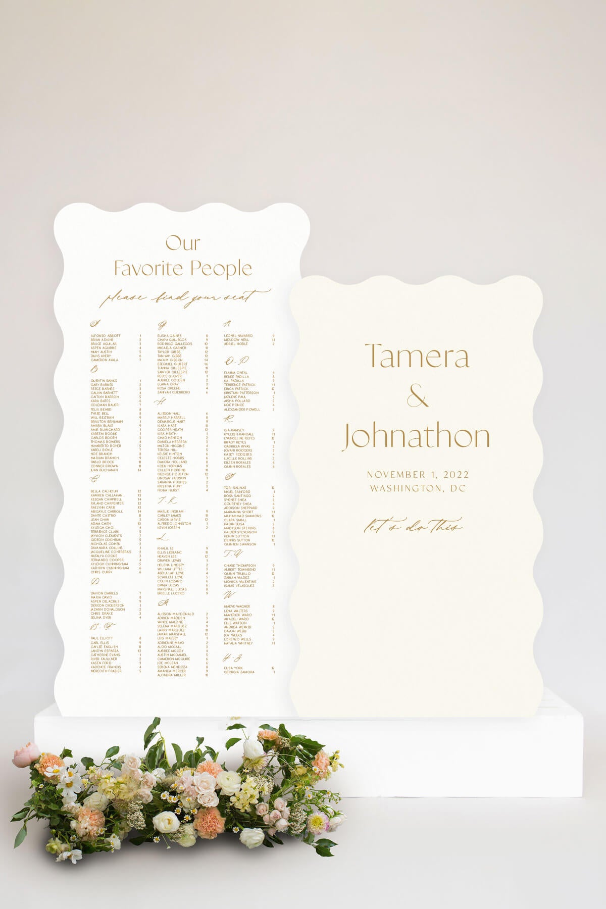 Squiggle Welcome Sign & Wedding Seating Chart Lily Roe Co
