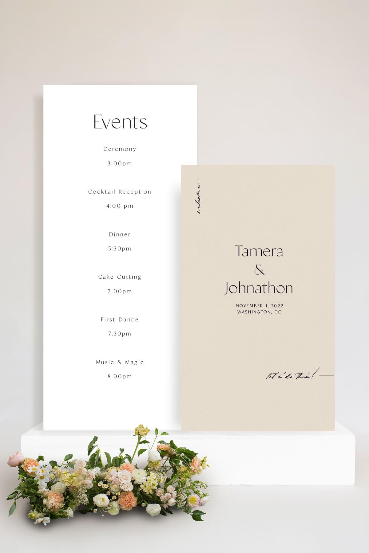 Wedding Itinerary Sign