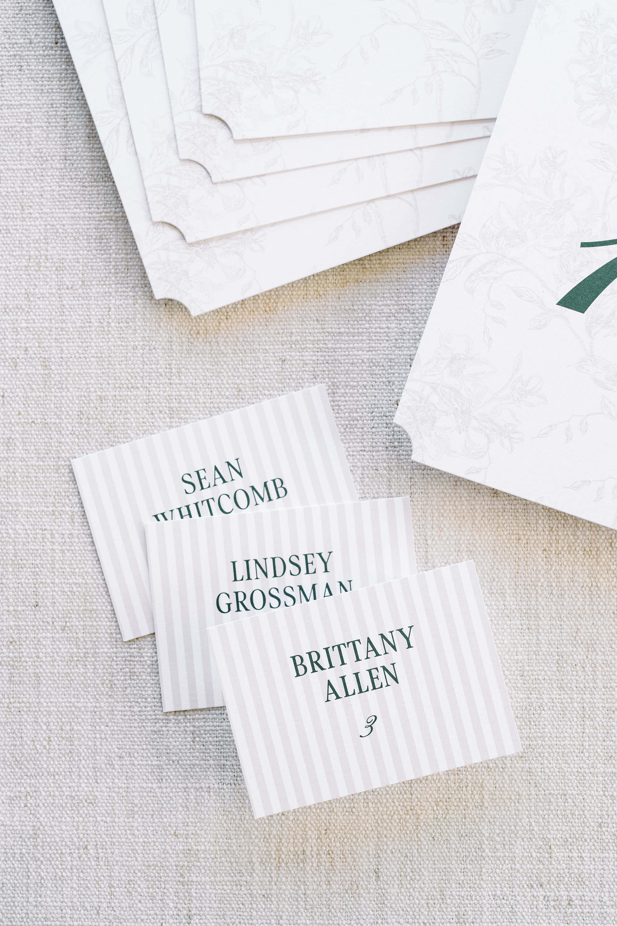 Classic wedding place cards