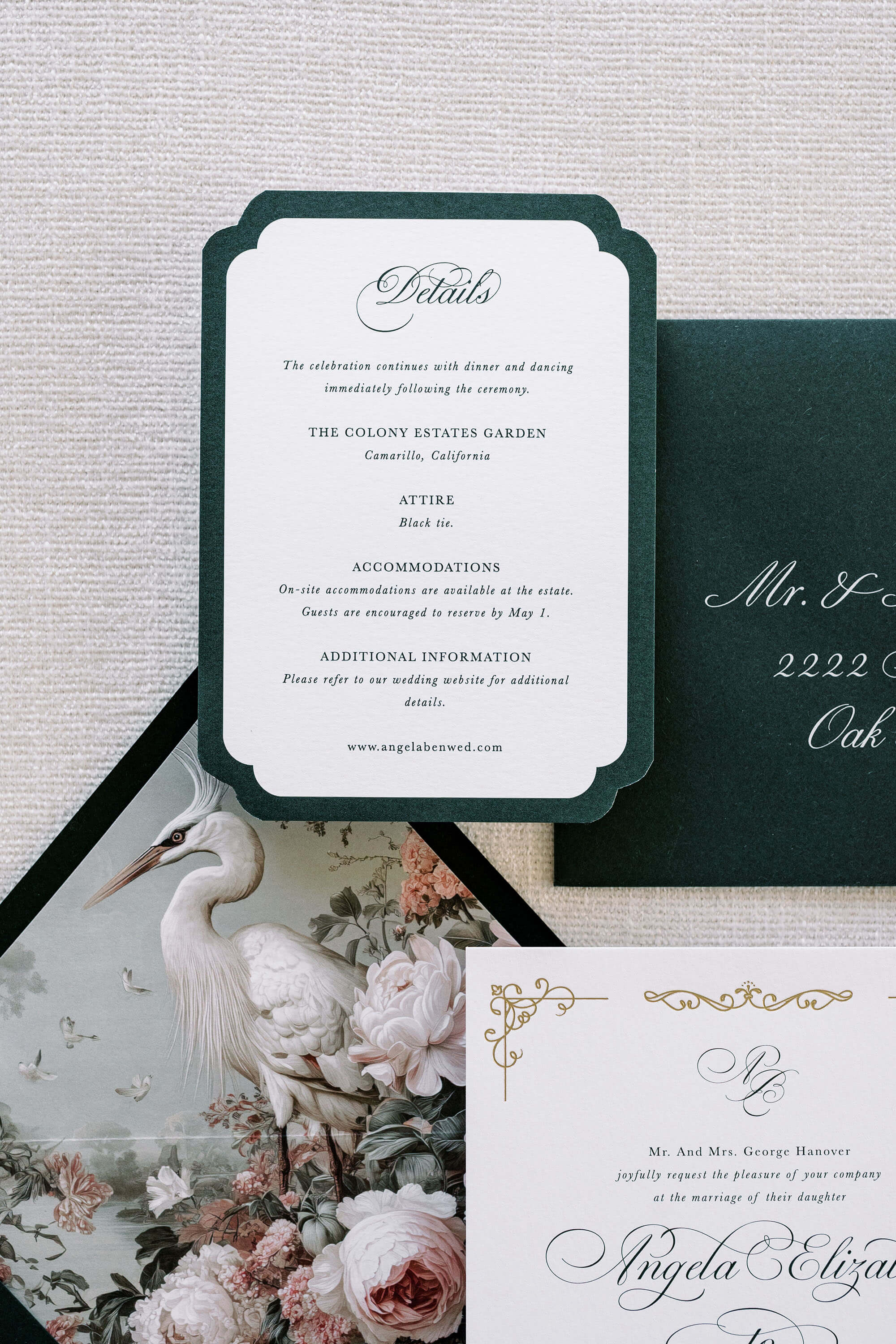 Vintage Wedding invitation detail card background