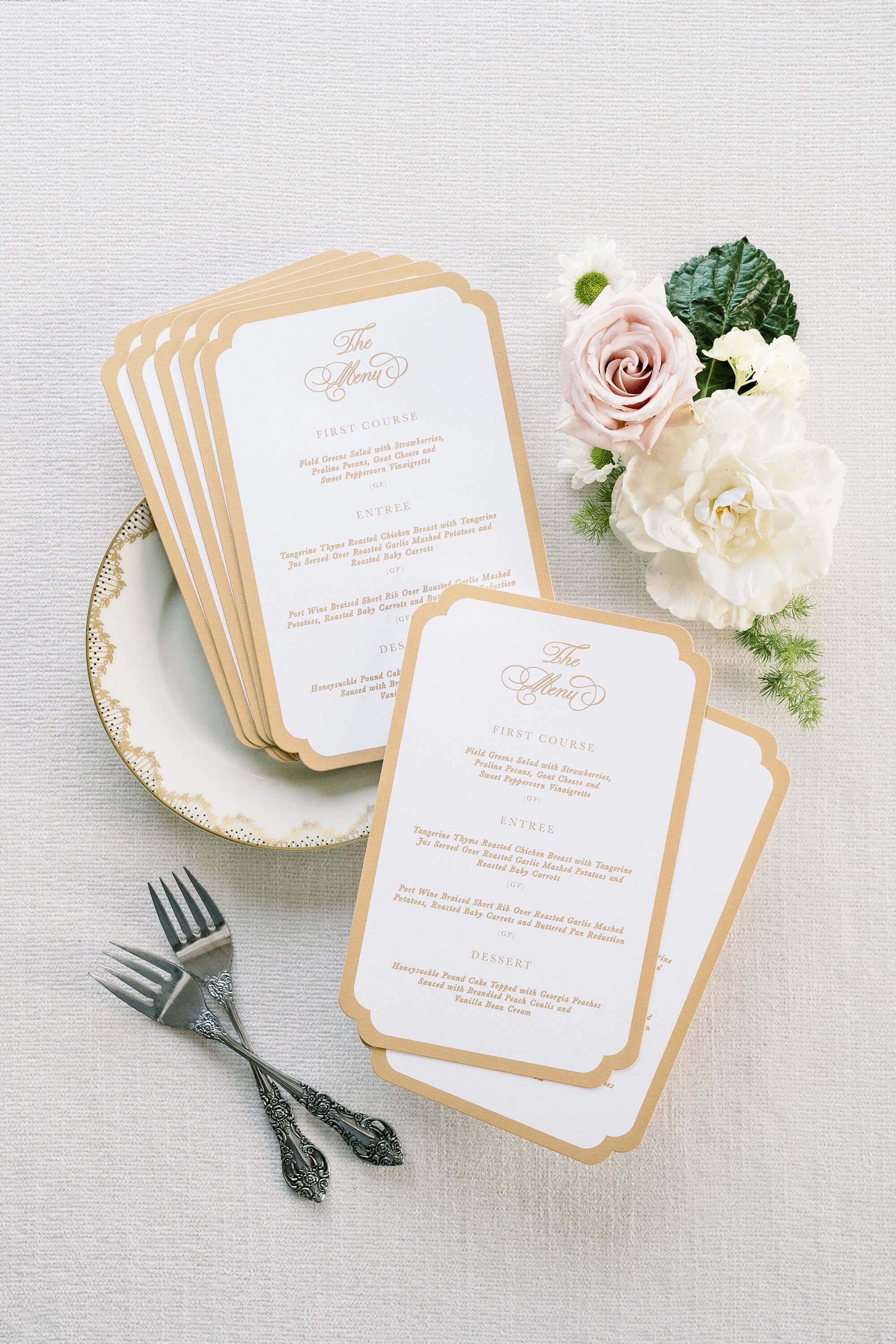 Vintage Wedding Menu Card