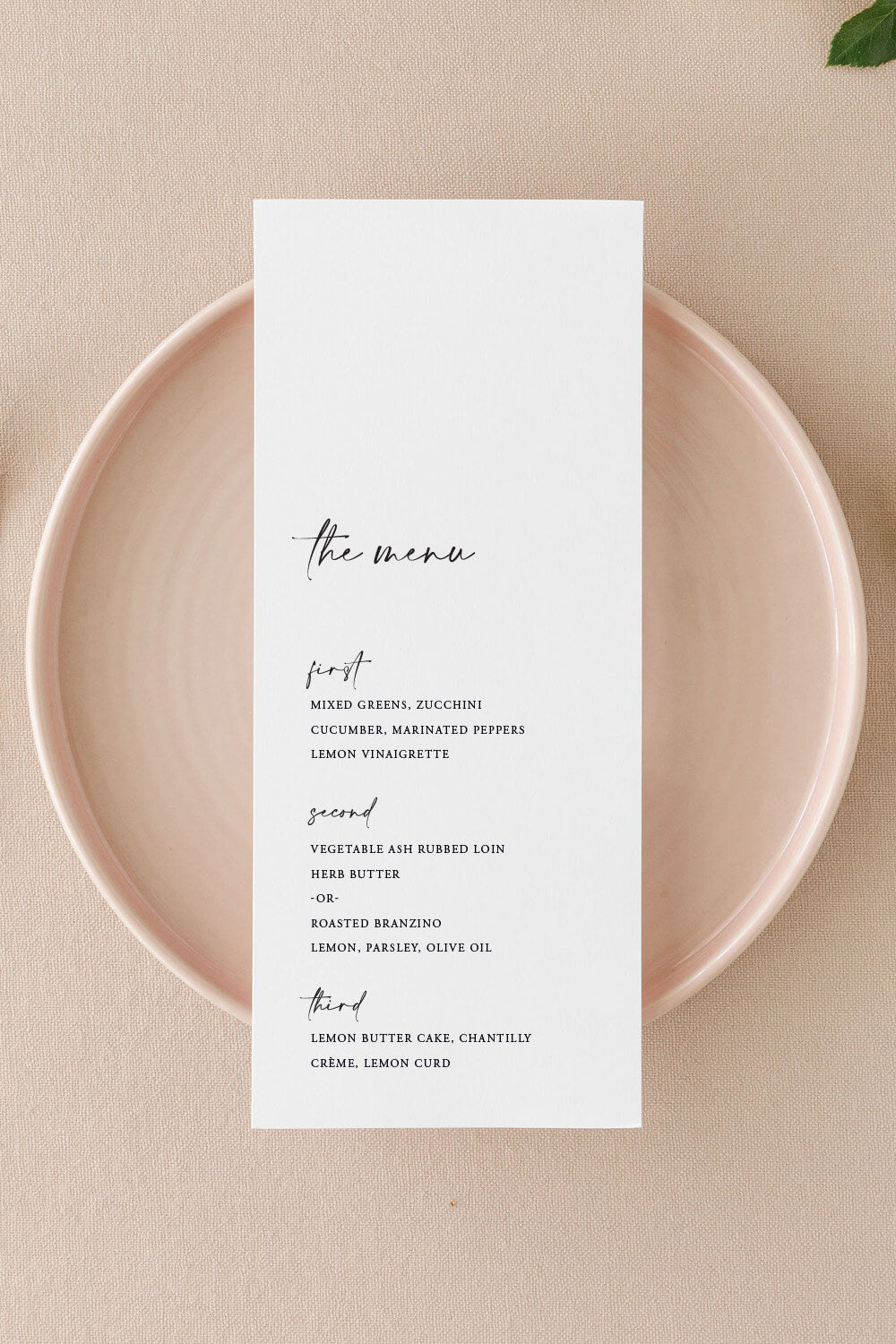 Wedding Menu Card Design