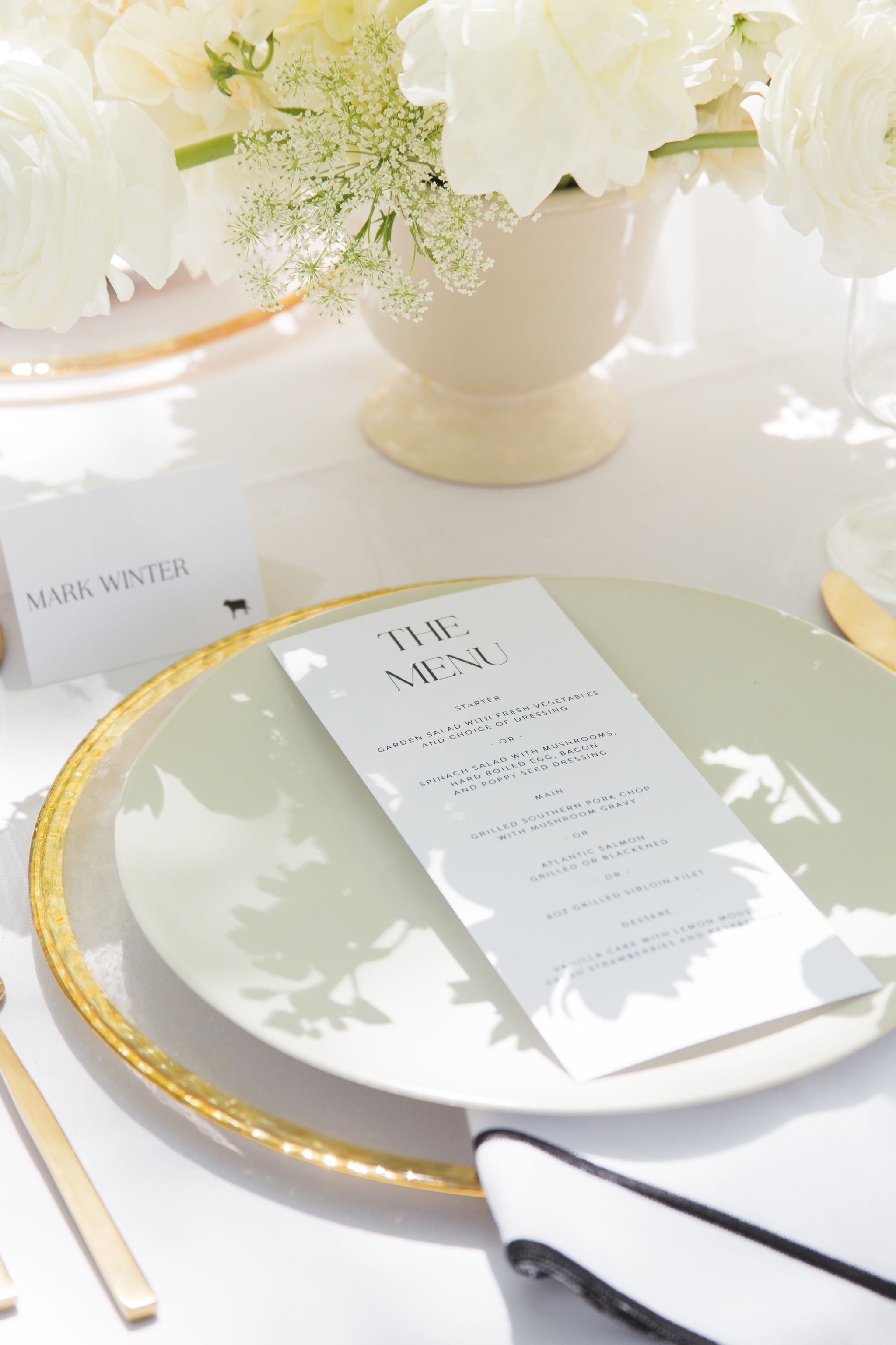 Wedding Menu Card | The Kayla
