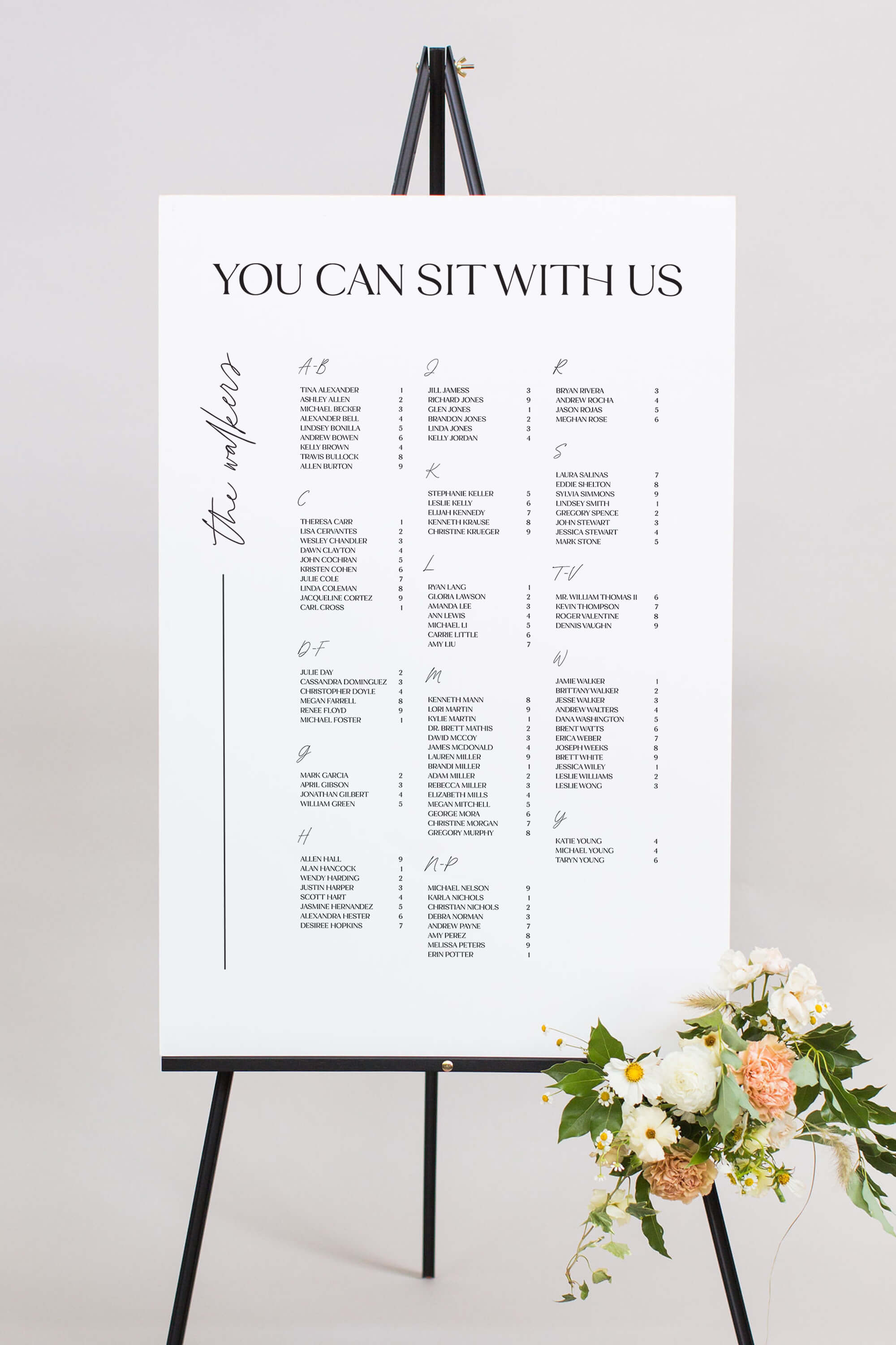 Wedding Reception Seating Chart White Foam Board Lily Roe Co