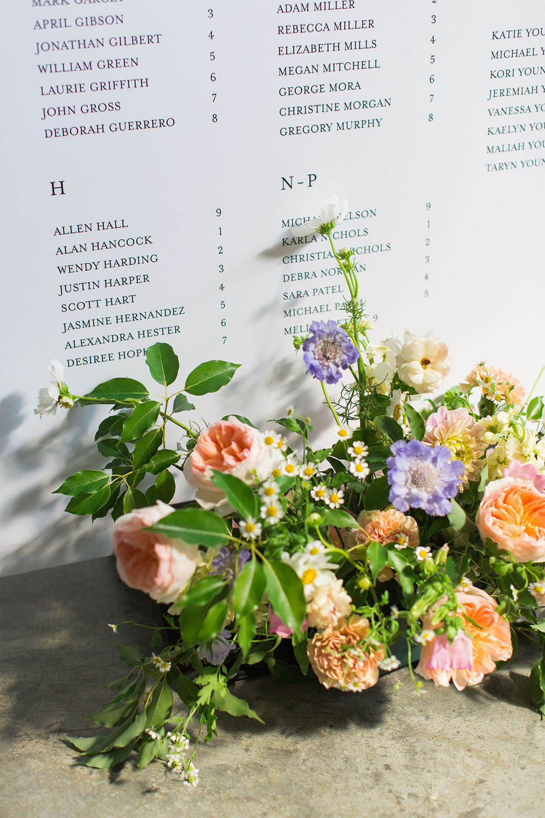 Wedding Seating Chart Sign Close Up Lily Roe Co.