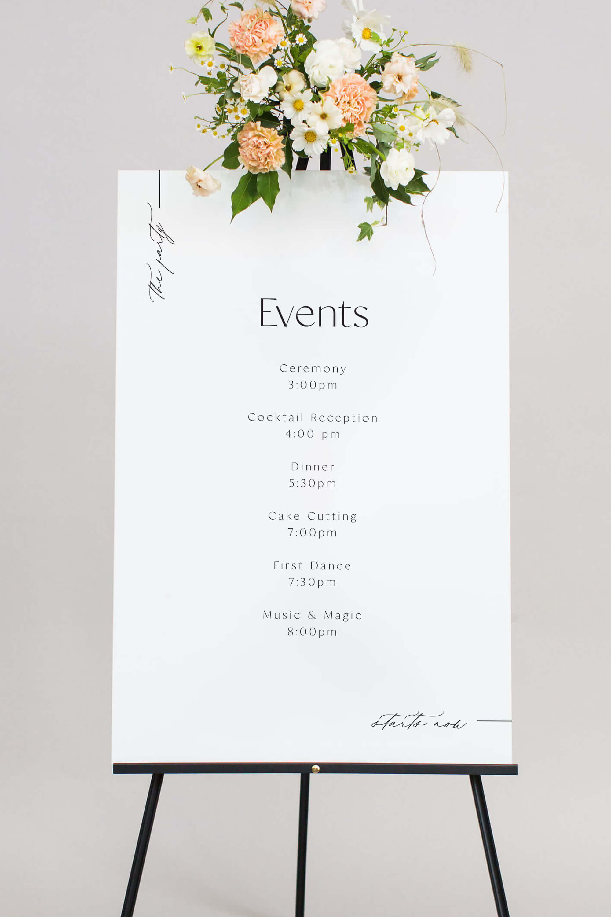 Wedding Timeline Sign Acrylic Lily Roe Co.