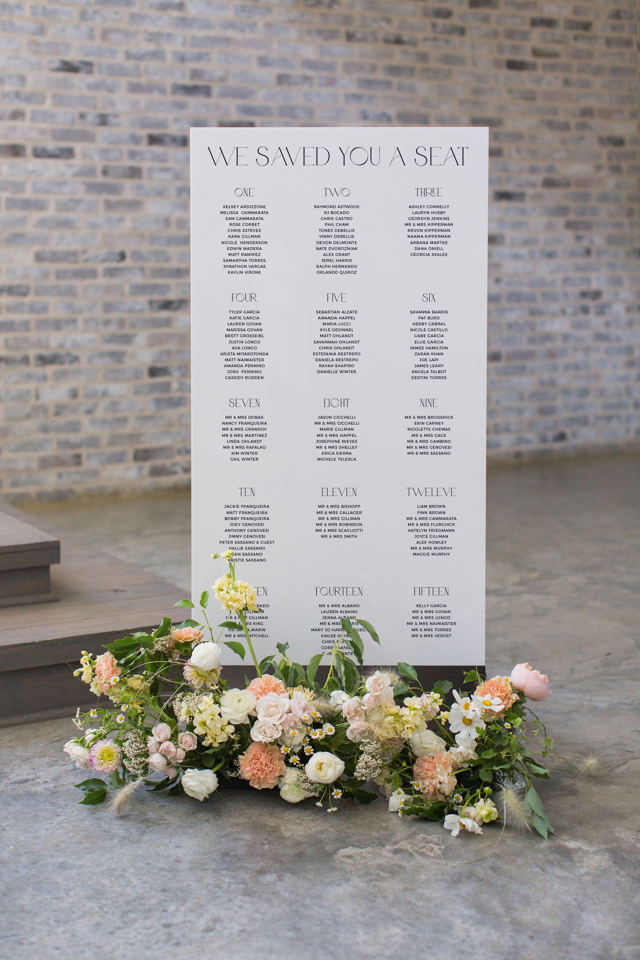 Large Wedding Seating Chart Sign