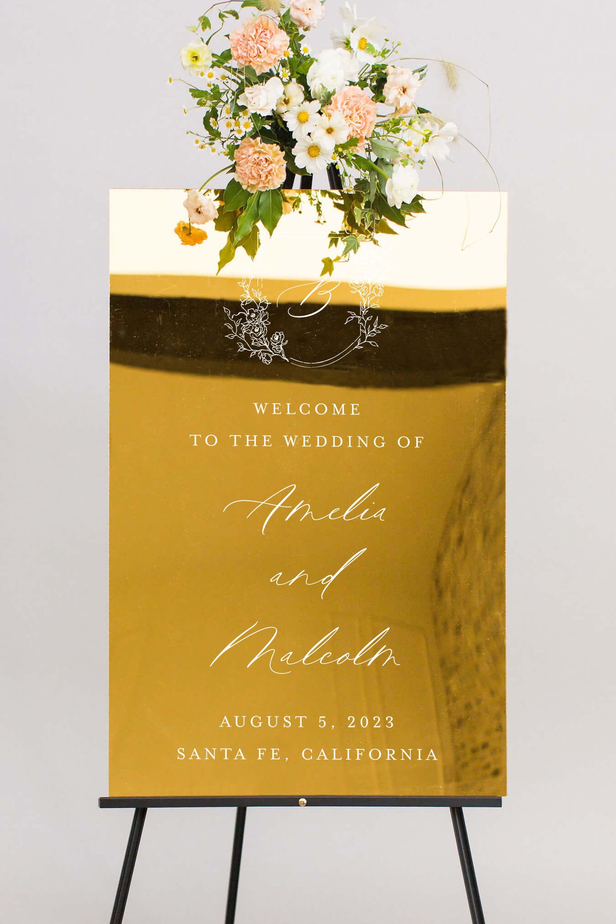 Welcome Sign Wedding Mirror Lily Roe Co.