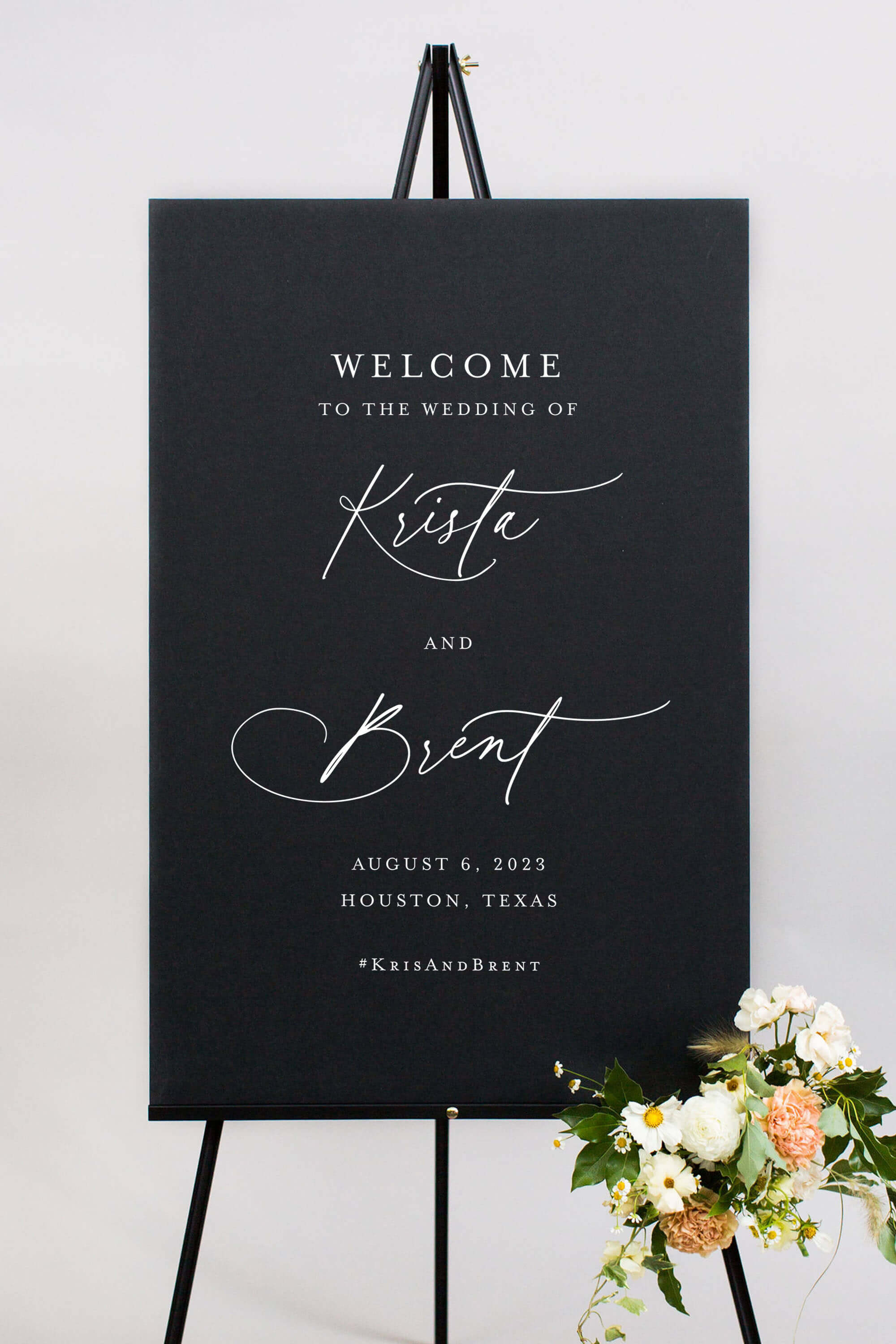 Welcome To The Wedding Of Sign Black Foam Board Lily Roe Co