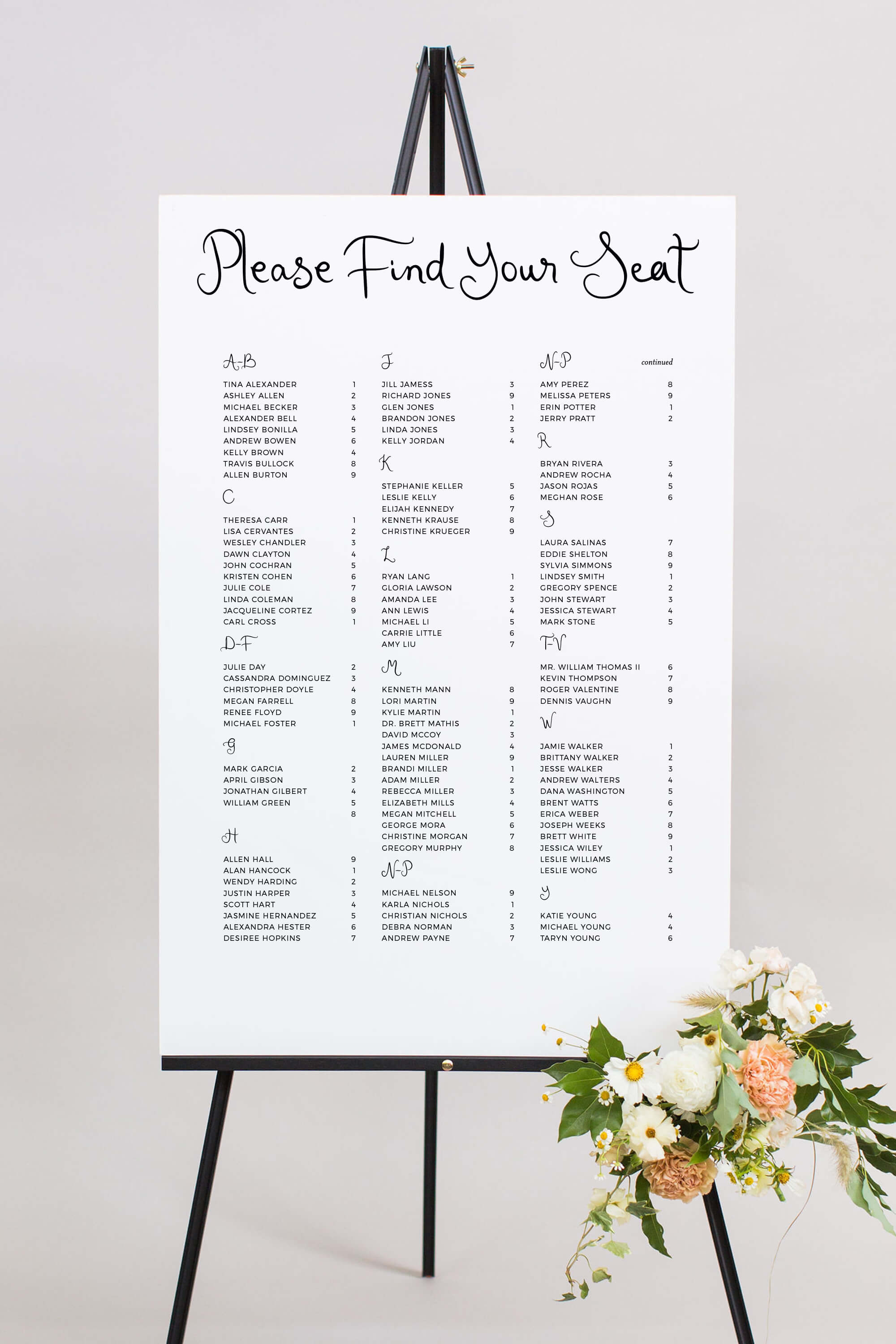 Whimsical Wedding Seating Chart