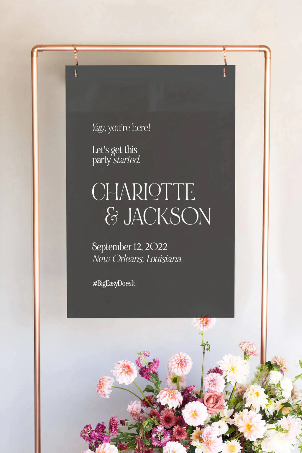 Clear Acrylic Custom Wedding Welcome Sign | The Charlotte