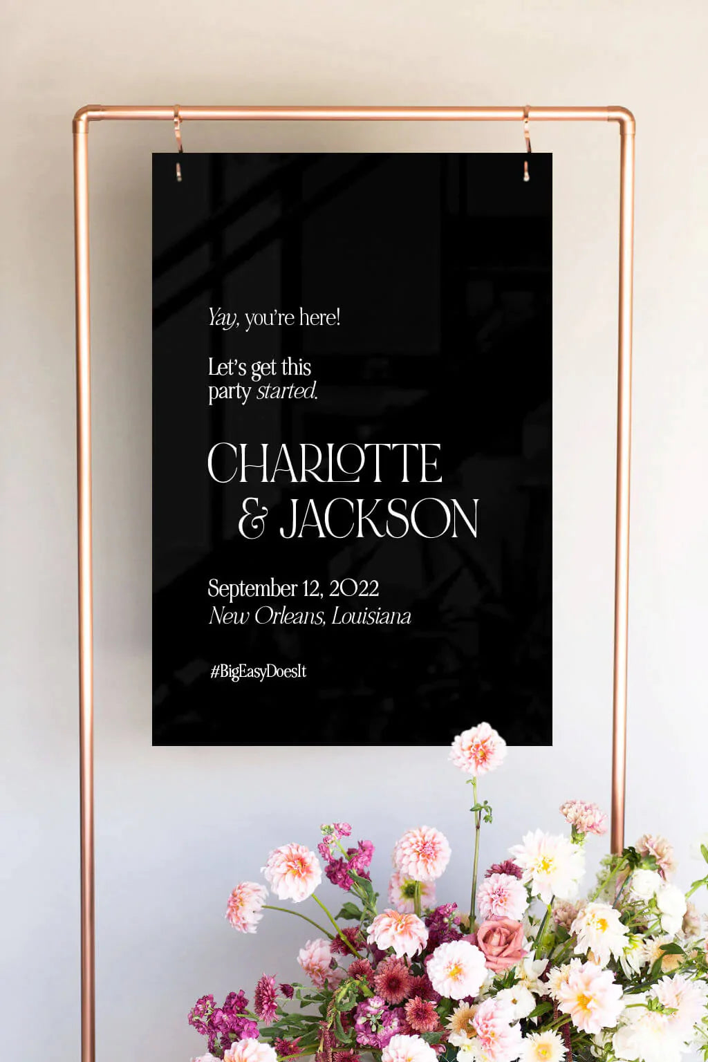 Clear Acrylic Custom Wedding Welcome Sign | The Charlotte