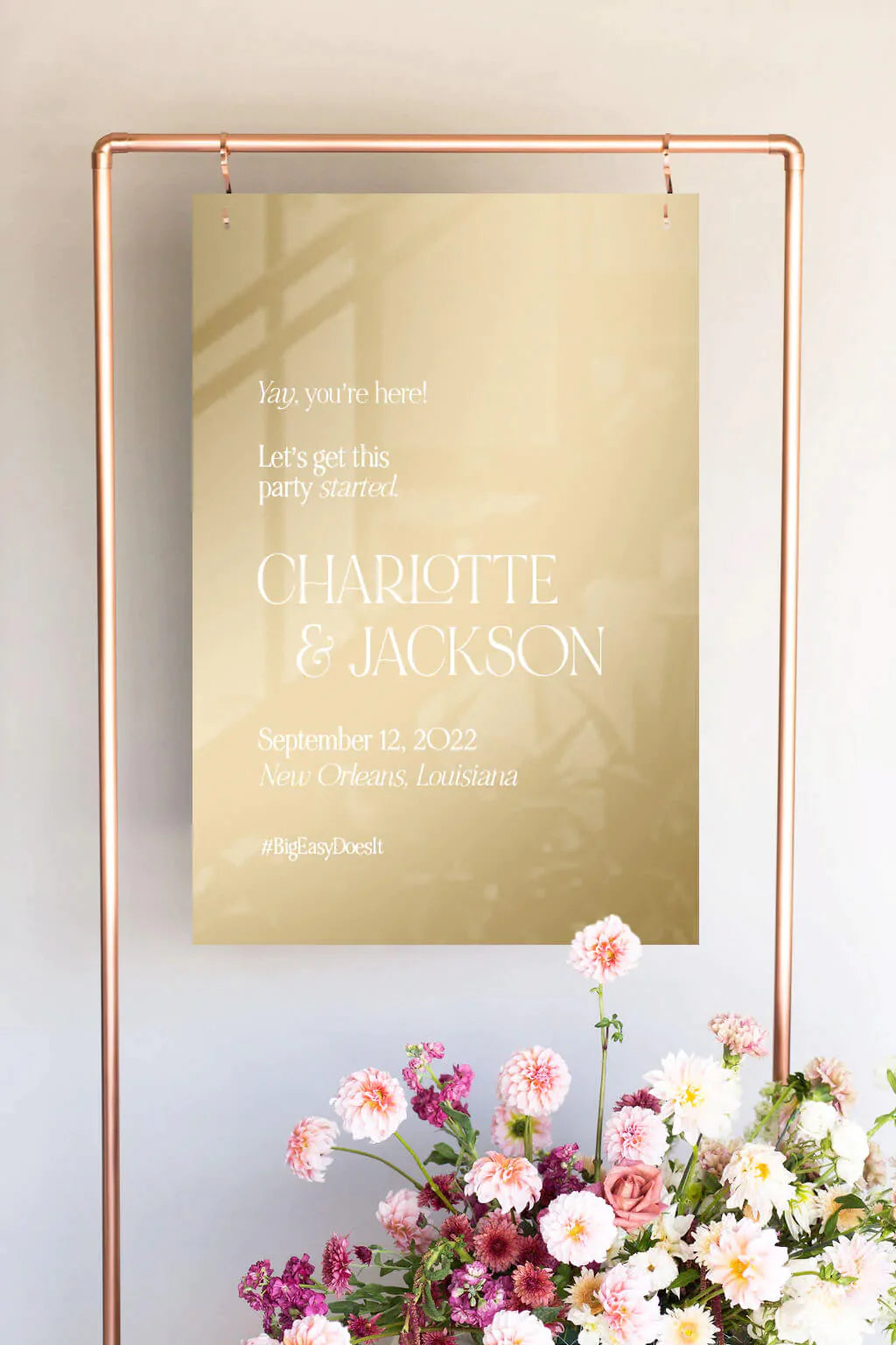 Clear Acrylic Custom Wedding Welcome Sign | The Charlotte