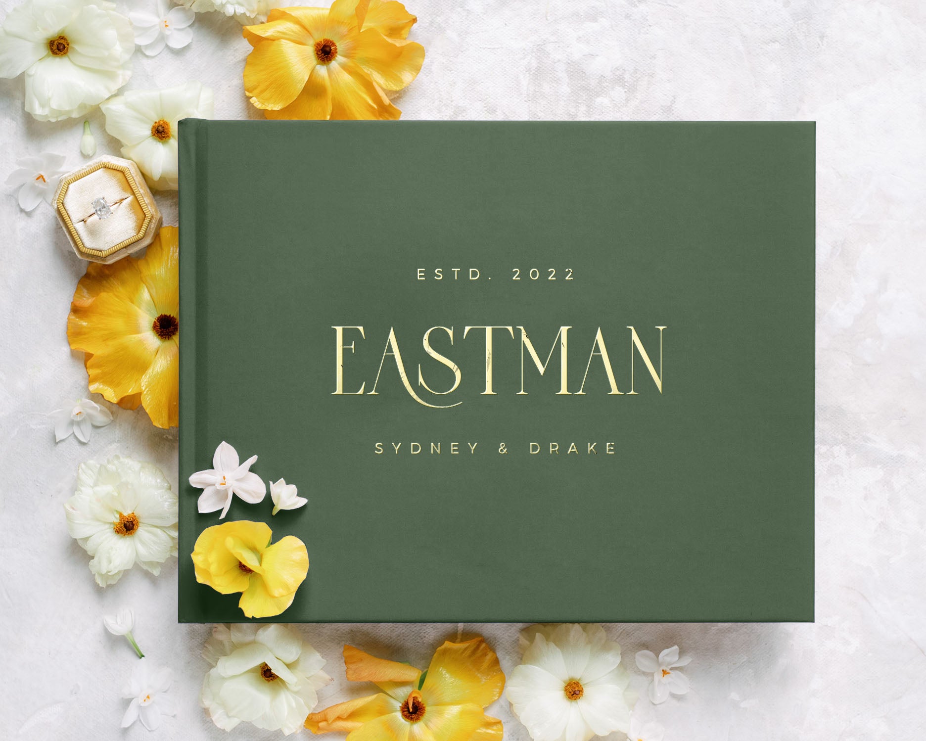 Personalized Wedding Guest Book | Custom Wedding Guest Book With Gold Foil by Lily Roe Co.