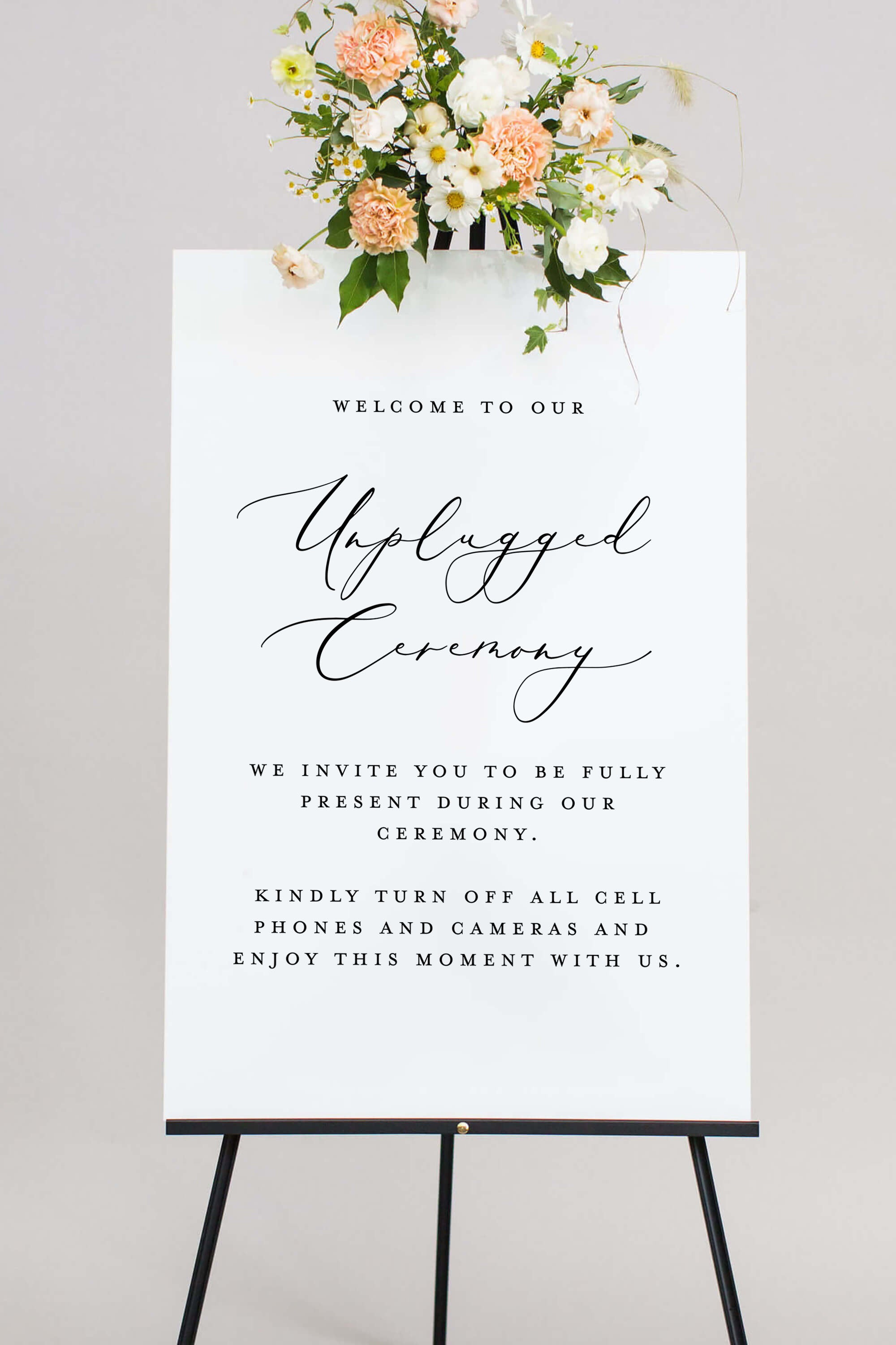 Acrylic Unplugged Wedding Sign Lily Roe Co.
