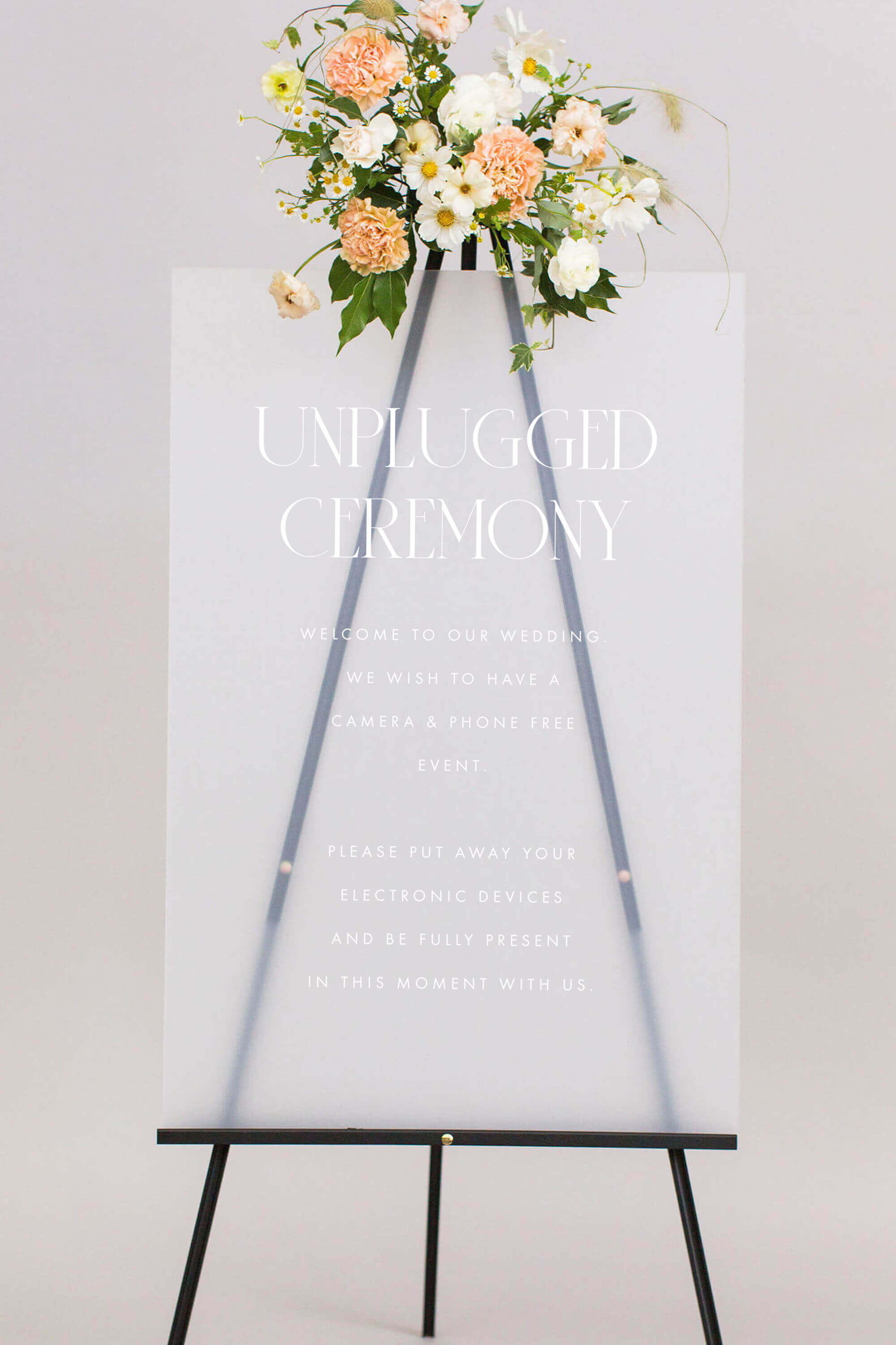 Frosted Acrylic Welcome To Our Unplugged Wedding Lily Roe Co.