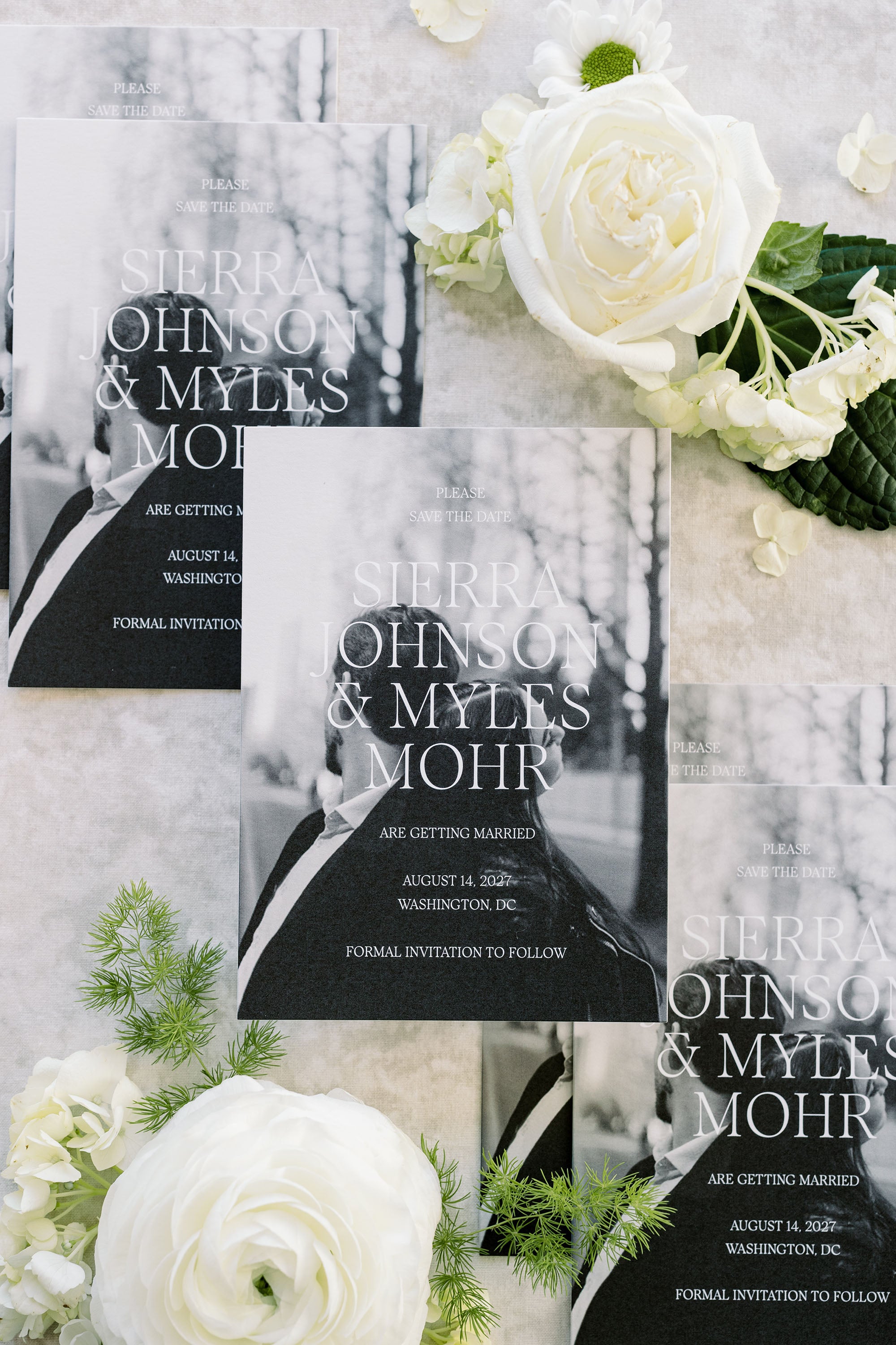 Black And White Wedding Save The Date Cards