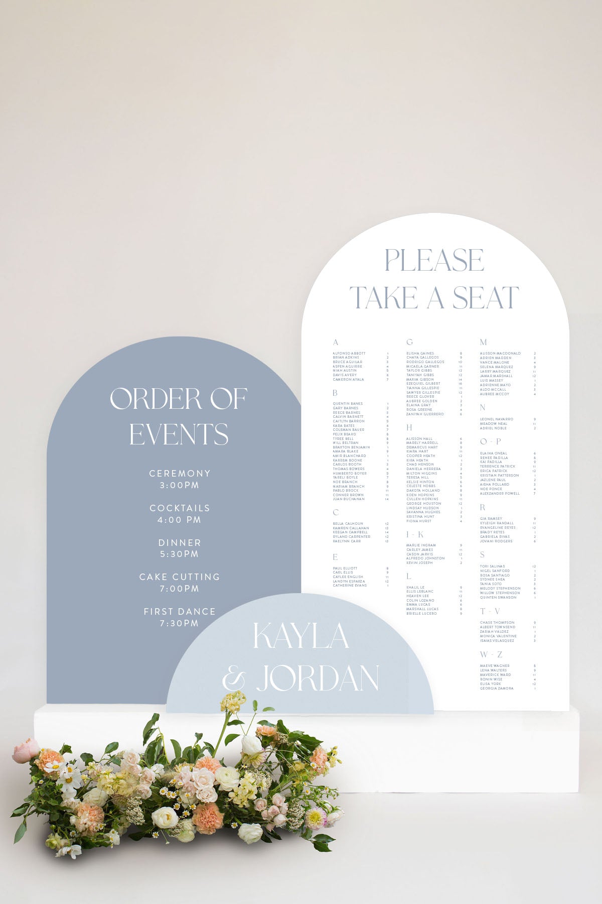 Blue Wedding Signage