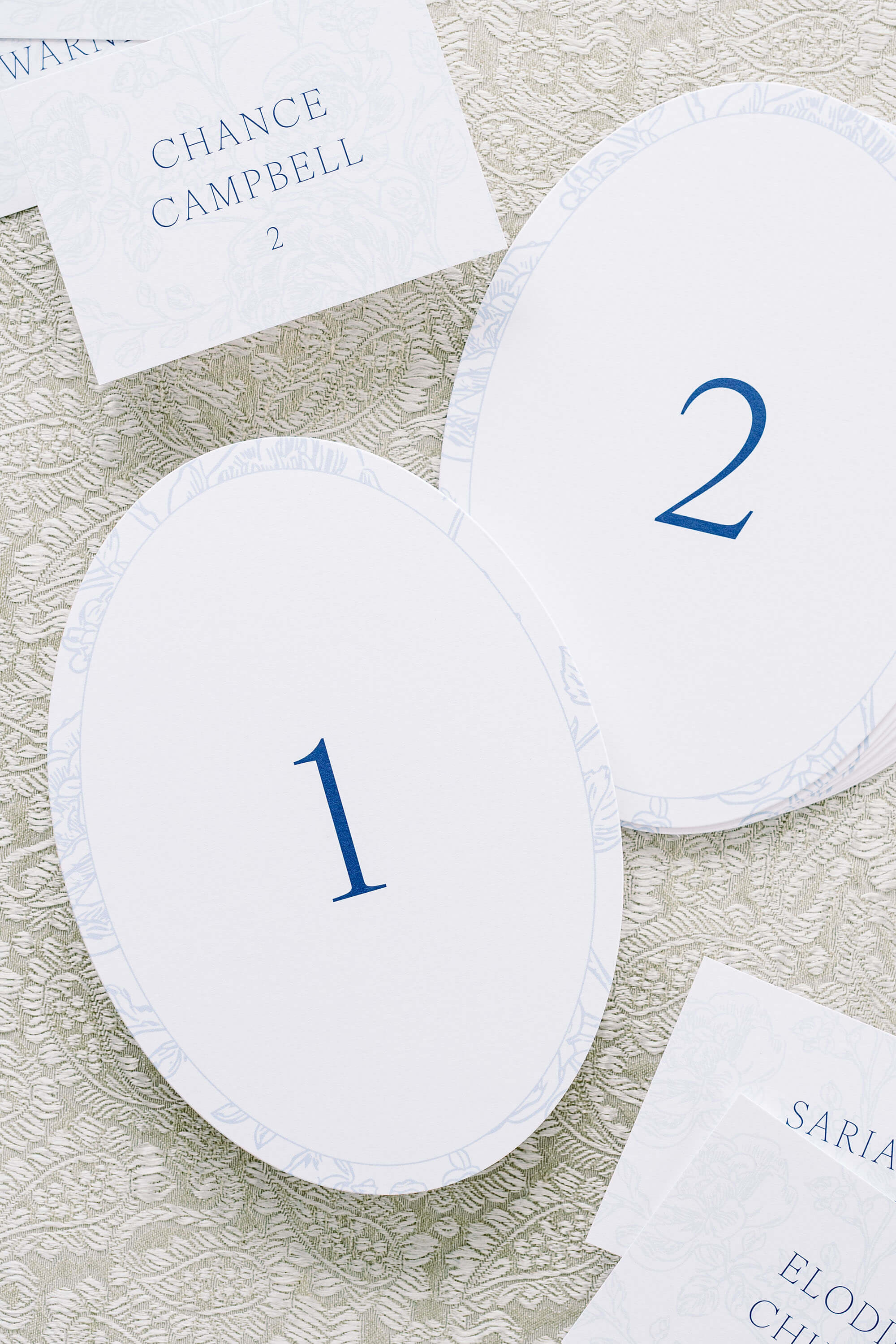 Blue Wedding Table Numbers