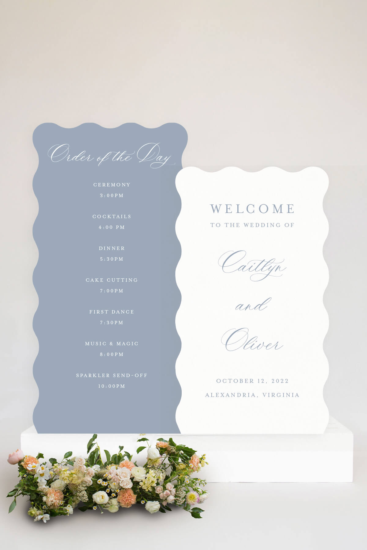 Wavy Edge Welcome Sign With  Order Of The Day Lily Roe Co