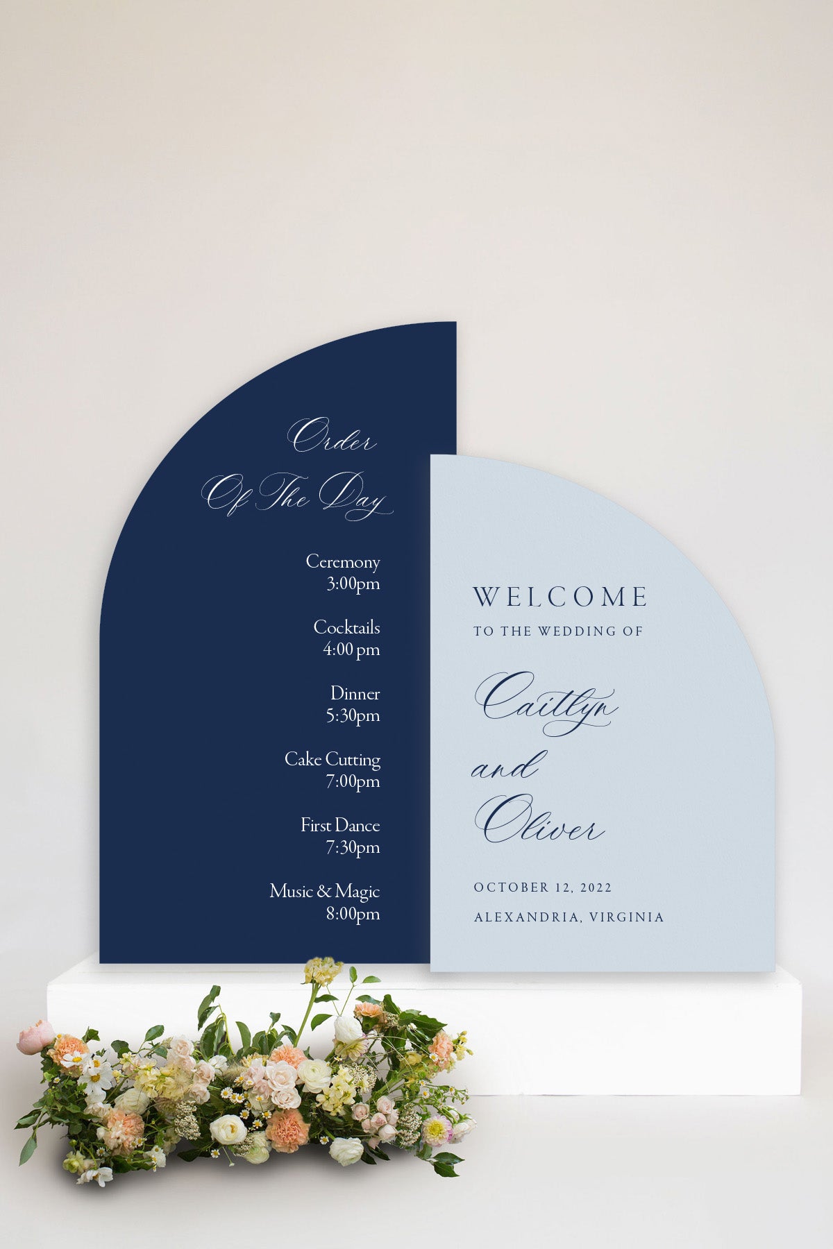 Blue Wedding Welcome Sign