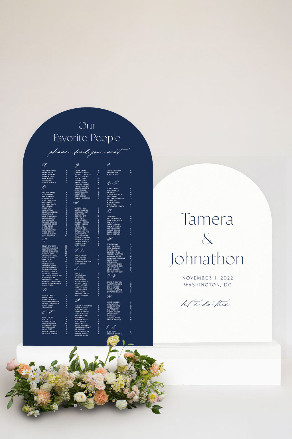 3D Our Favorite People Please Find Your Seat Wedding Seating Chart Sig –  Celebrating Together