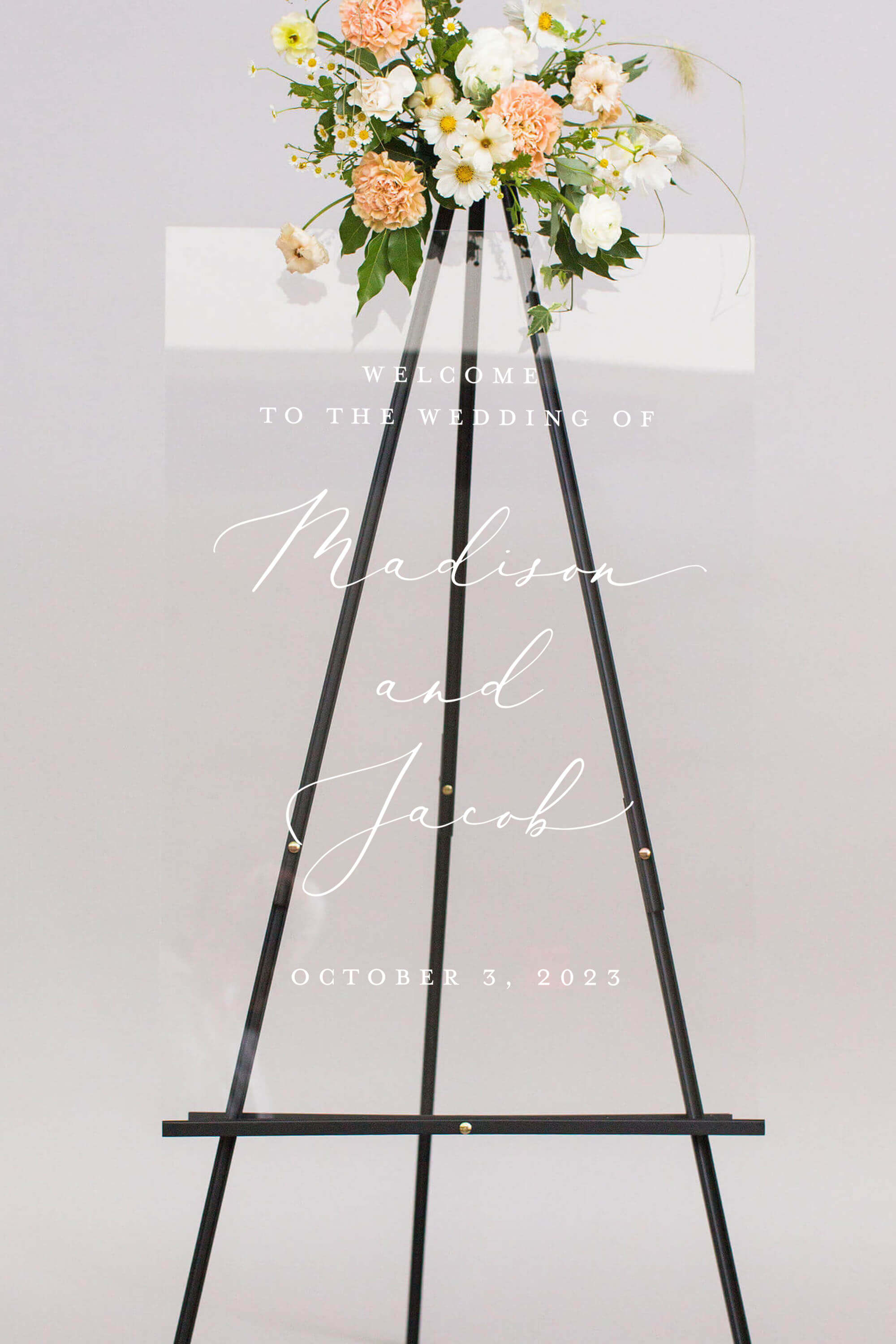 clear Acrylic Welcome To Our Wedding Signs Lily Roe Co.