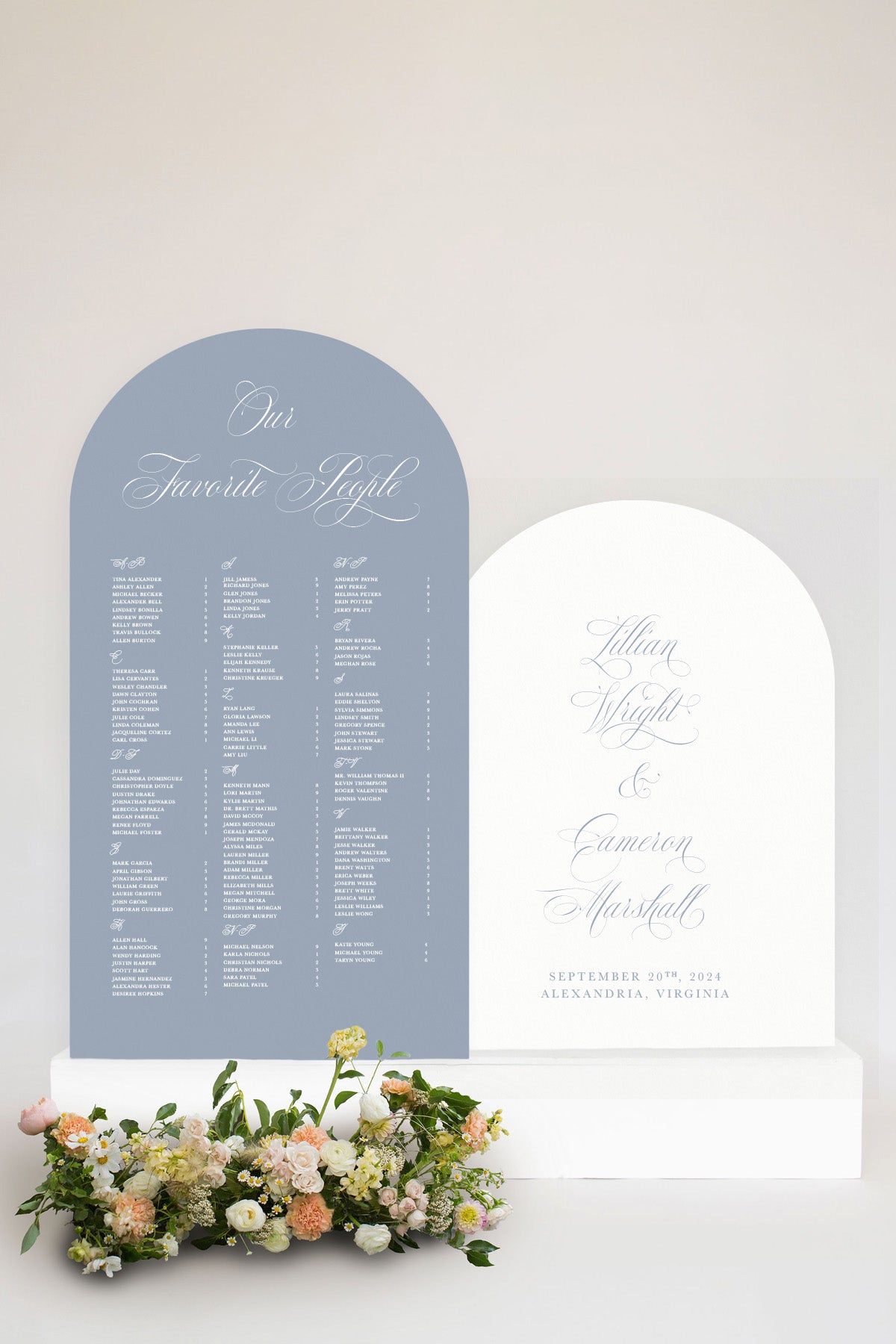 Dusty Blue Wedding Signage