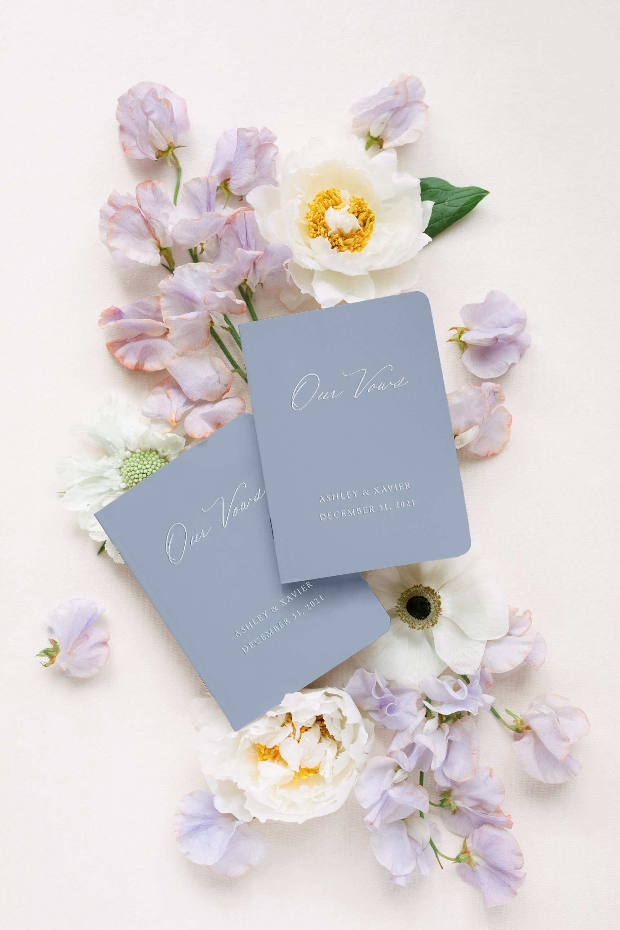 Wedding Vow Booklets Set of 2 Dusty Blue Lily Roe Co