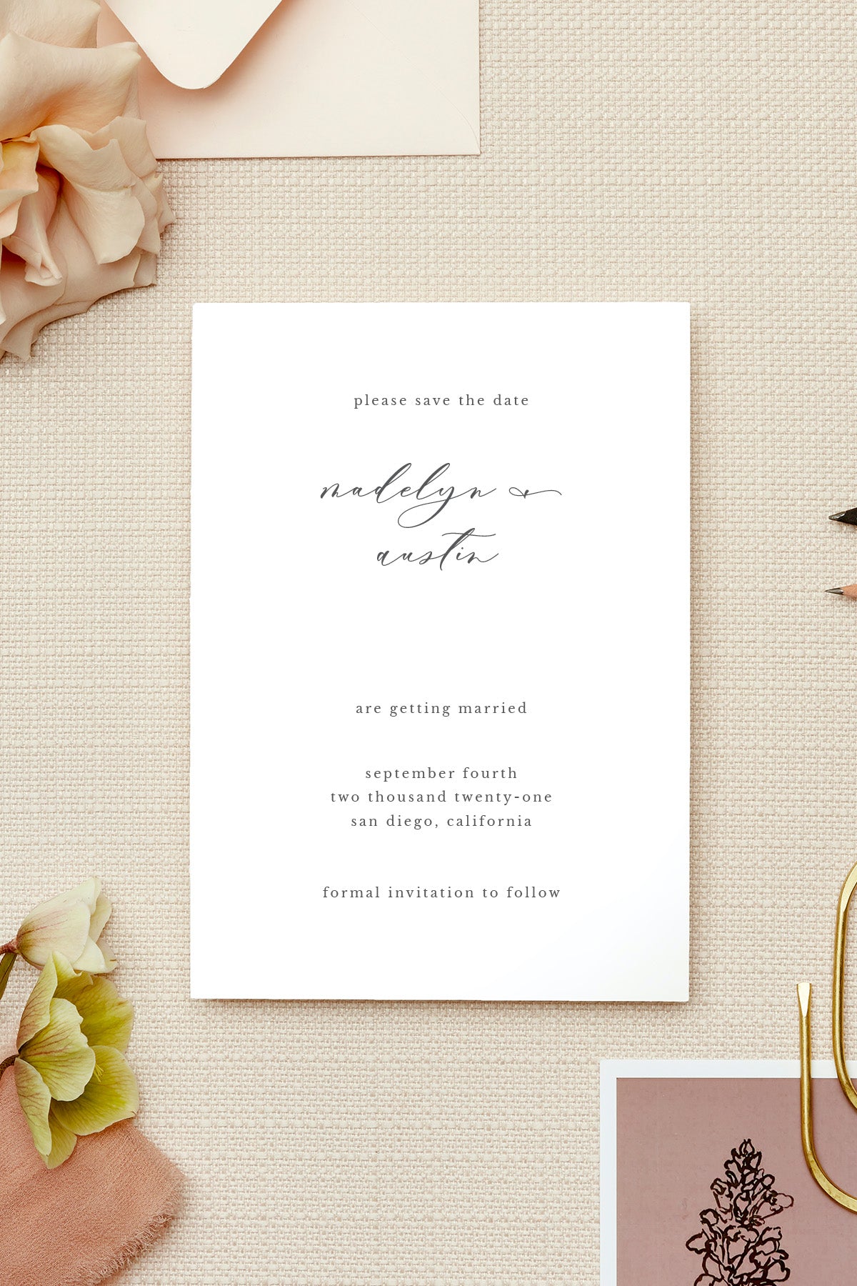 Elegant Save The Date Lily Roe Co