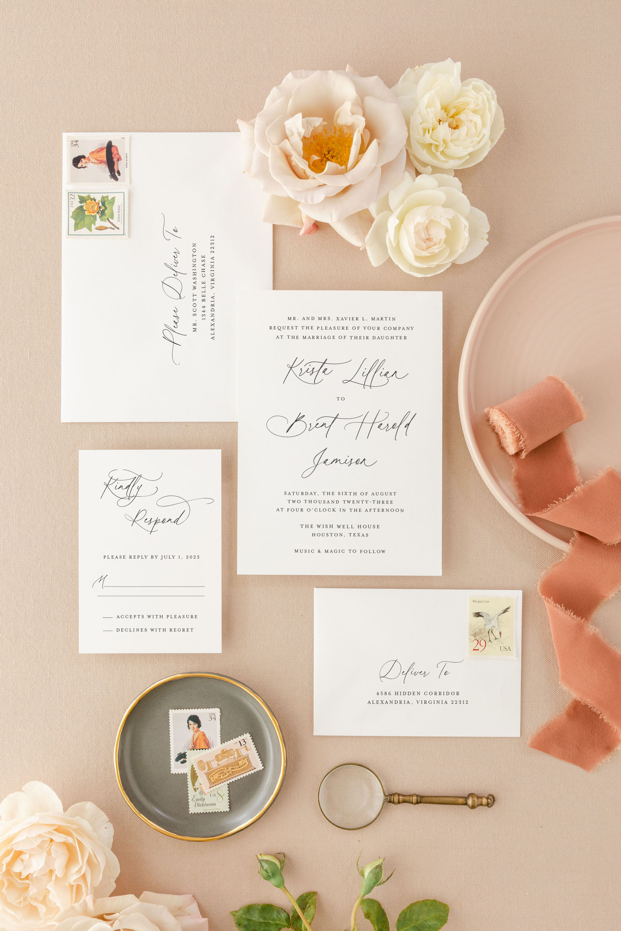 Store Elegant Wedding Invitation + Response Card