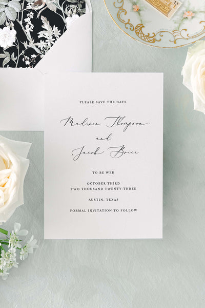 Elegant Save The Date Card | The Krista