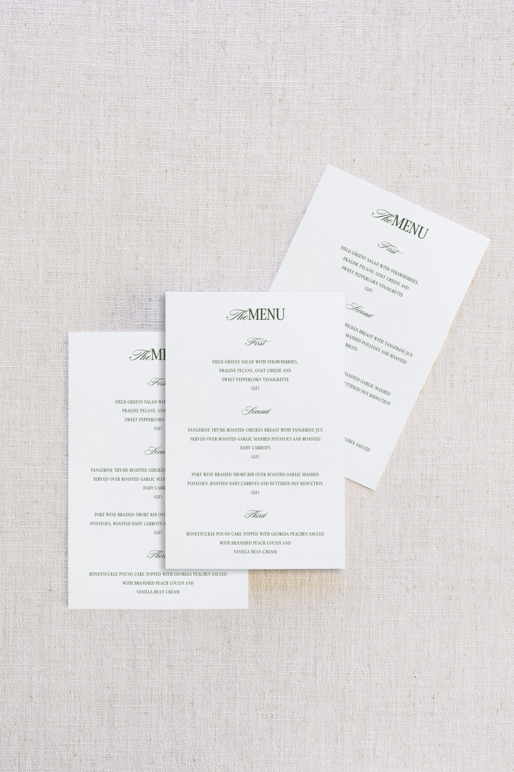 Classic Wedding Menu Card