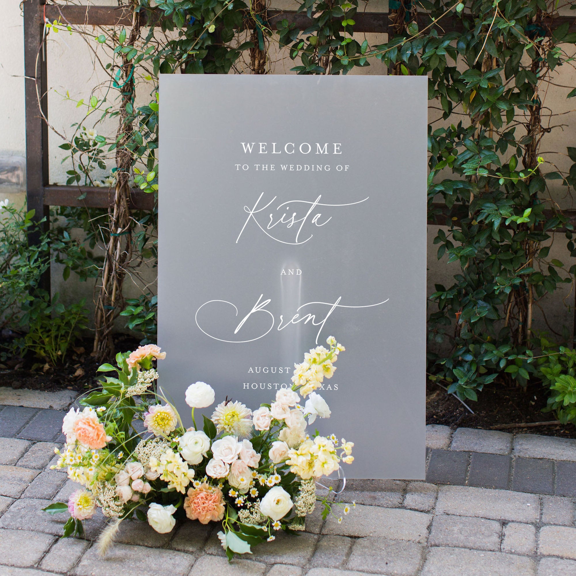 Frosted sold Acrylic Wedding Welcome Sign - Round Acrylic Welcome Sign - Ceremony Welcome Sign - Wedding Decorations - Frosted Acrylic Sign