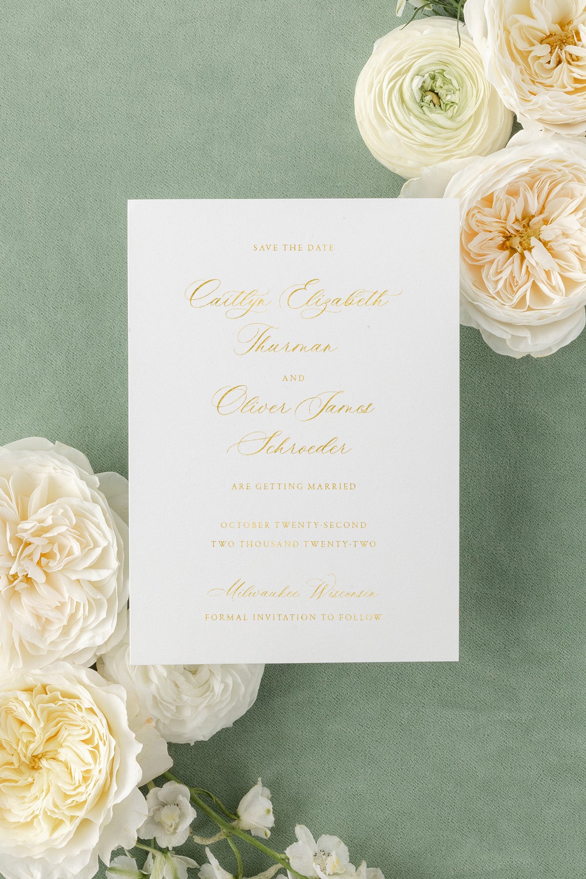 Gold Foil Save The Date Lily Roe Co.
