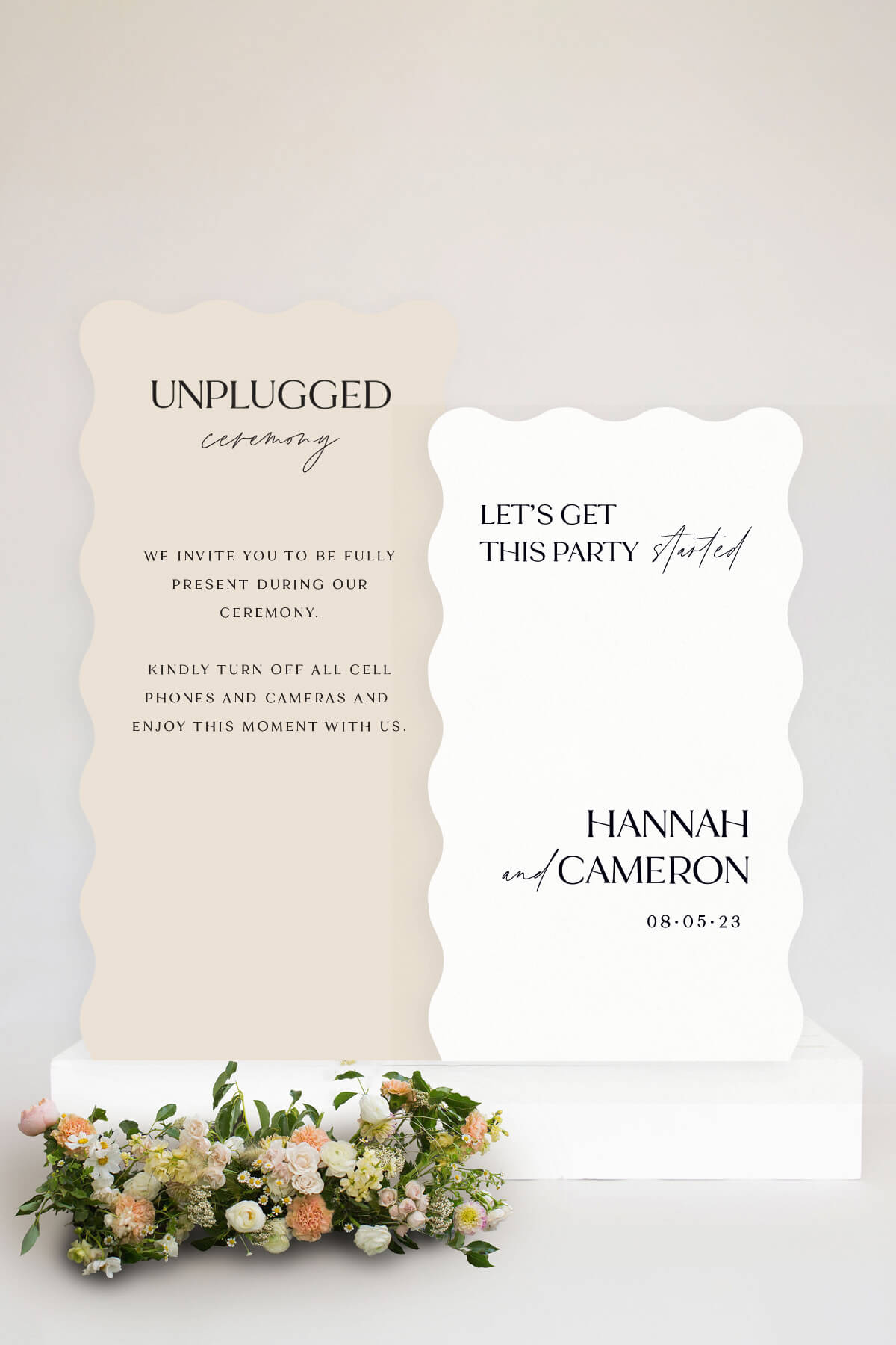 Wavy Unplugged Ceremony Sign The Hannah Lily Roe Co