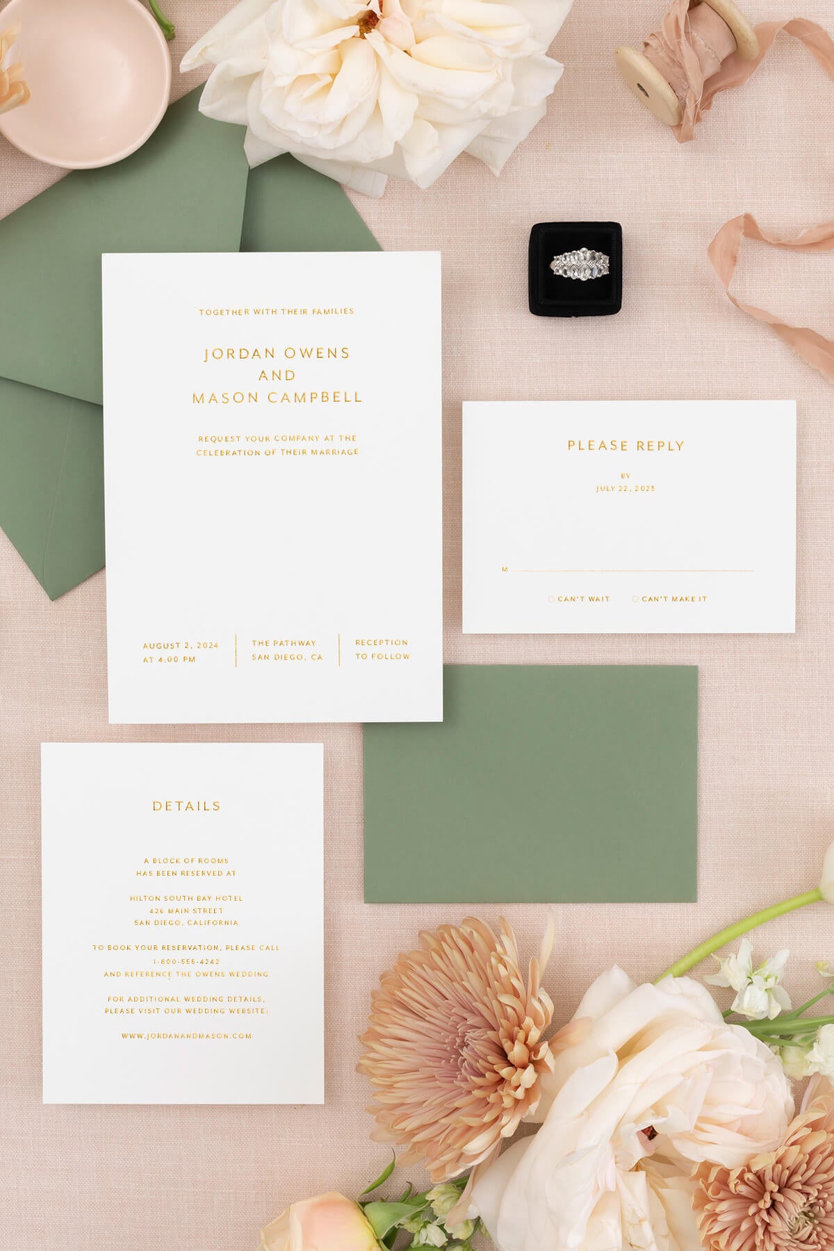 Foil Wedding Invitations | The Jordan