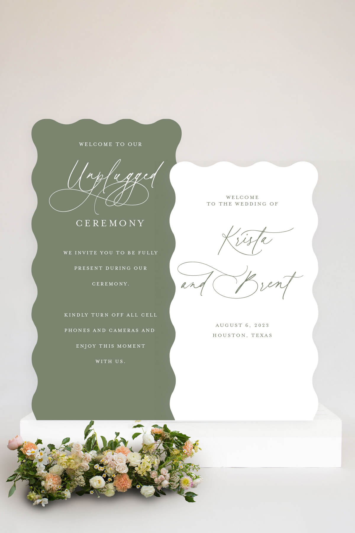 Wavy Unplugged Ceremony Sign Lily Roe Co