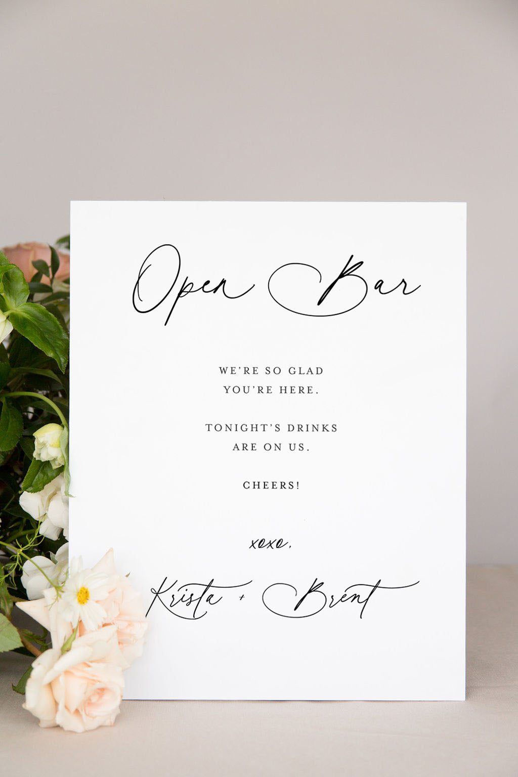 The Krista | Acrylic Wedding Bar Menu