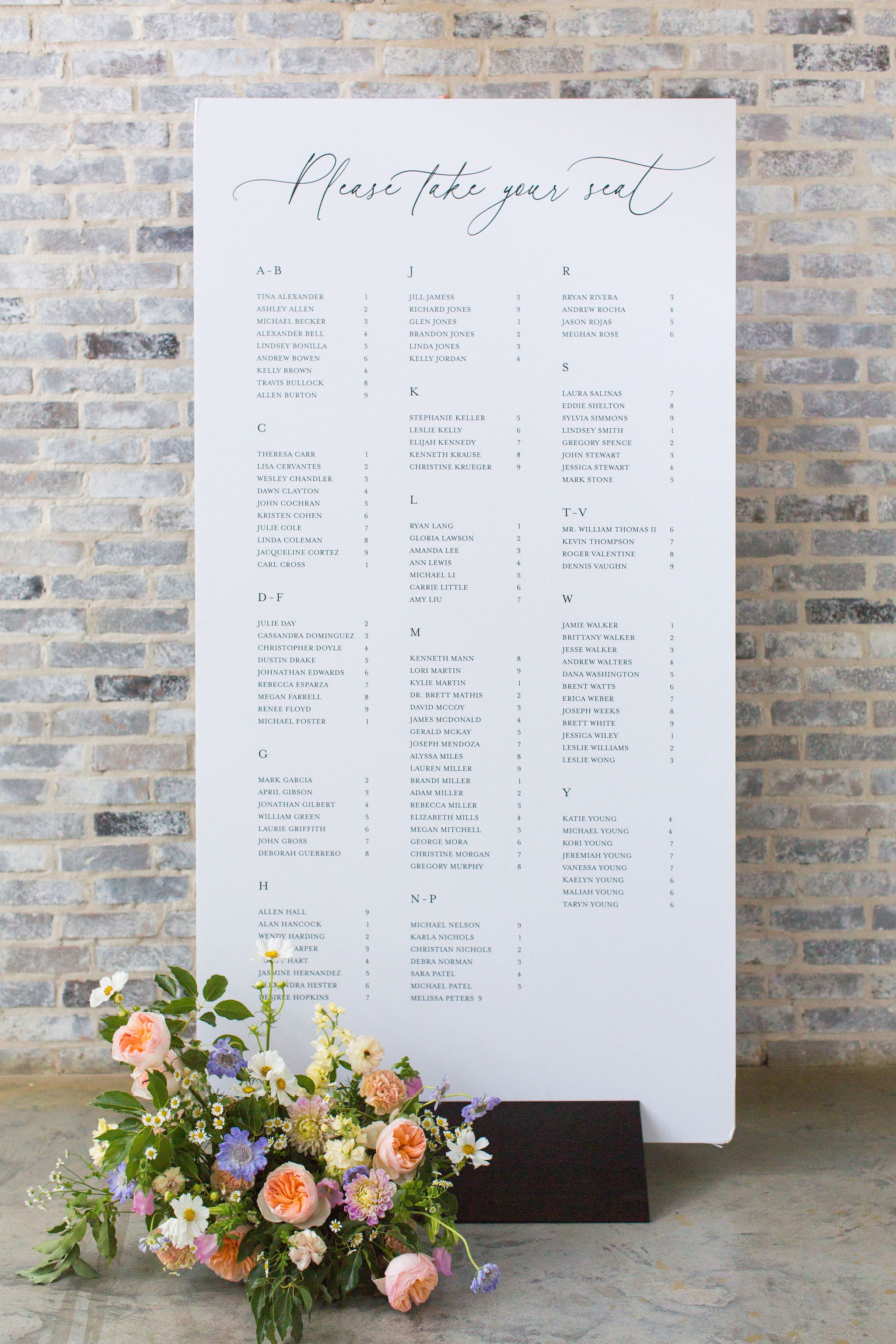 The Krista | Wedding Seating Chart
