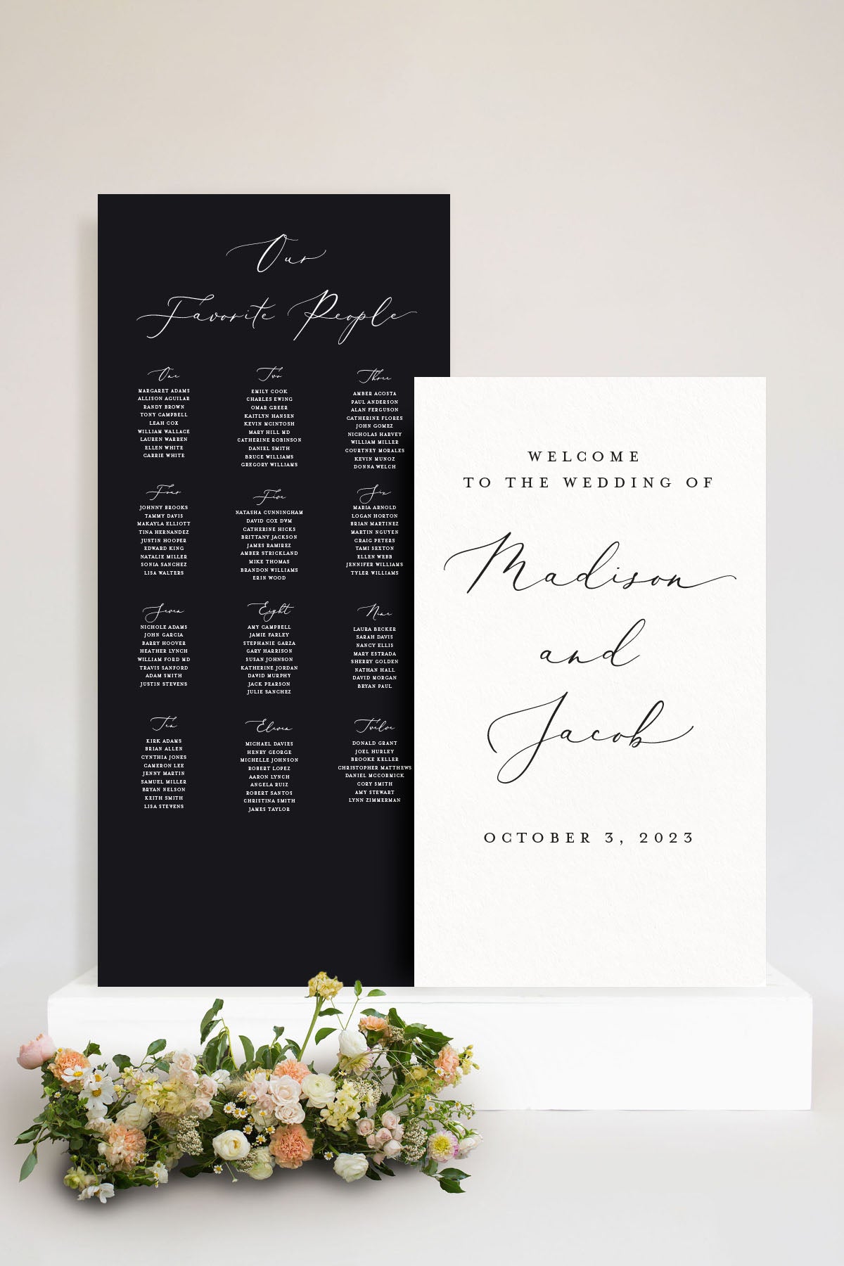 Large Wedding Seating Chart Lily Roe Co