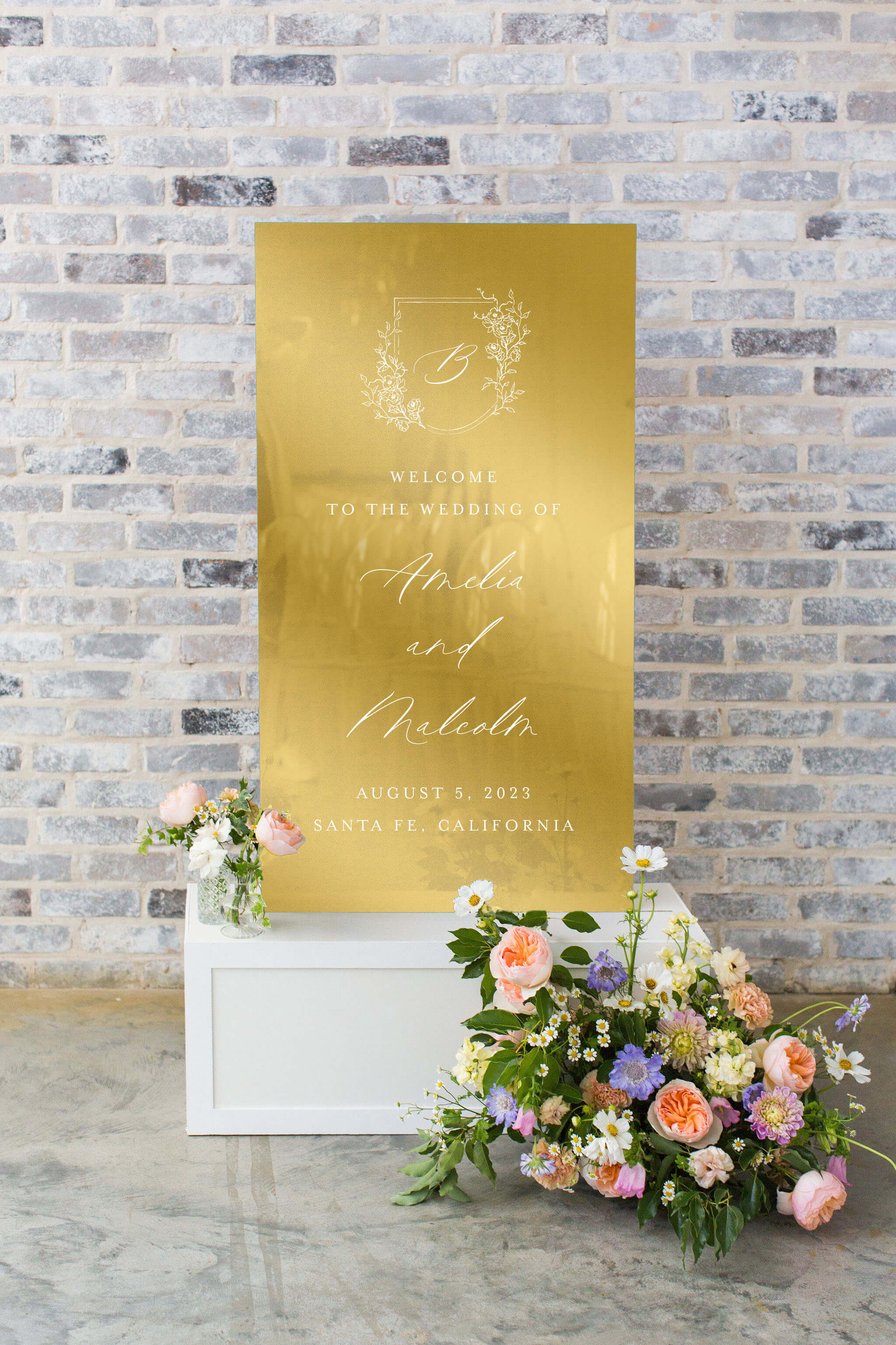 Large Welcome Sign Wedding Mirror Lily Roe Co.