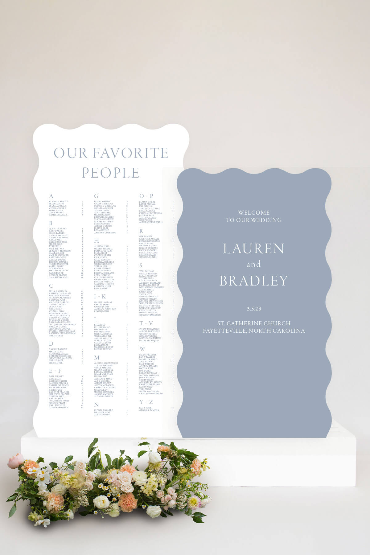 Wavy Border Welcome Sign & Seating Chart Lily Roe Co.