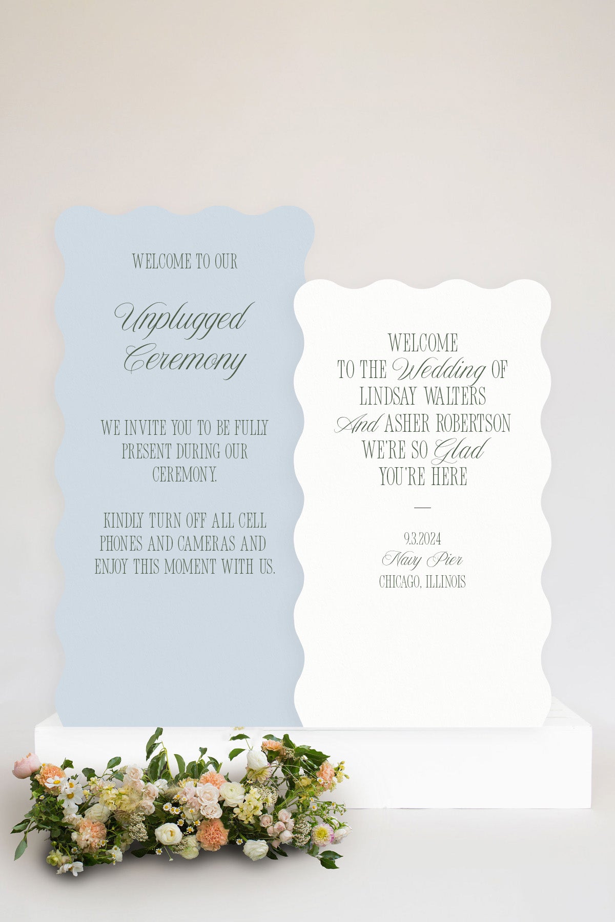 Wavy Wedding Sign Set | The Lindsay