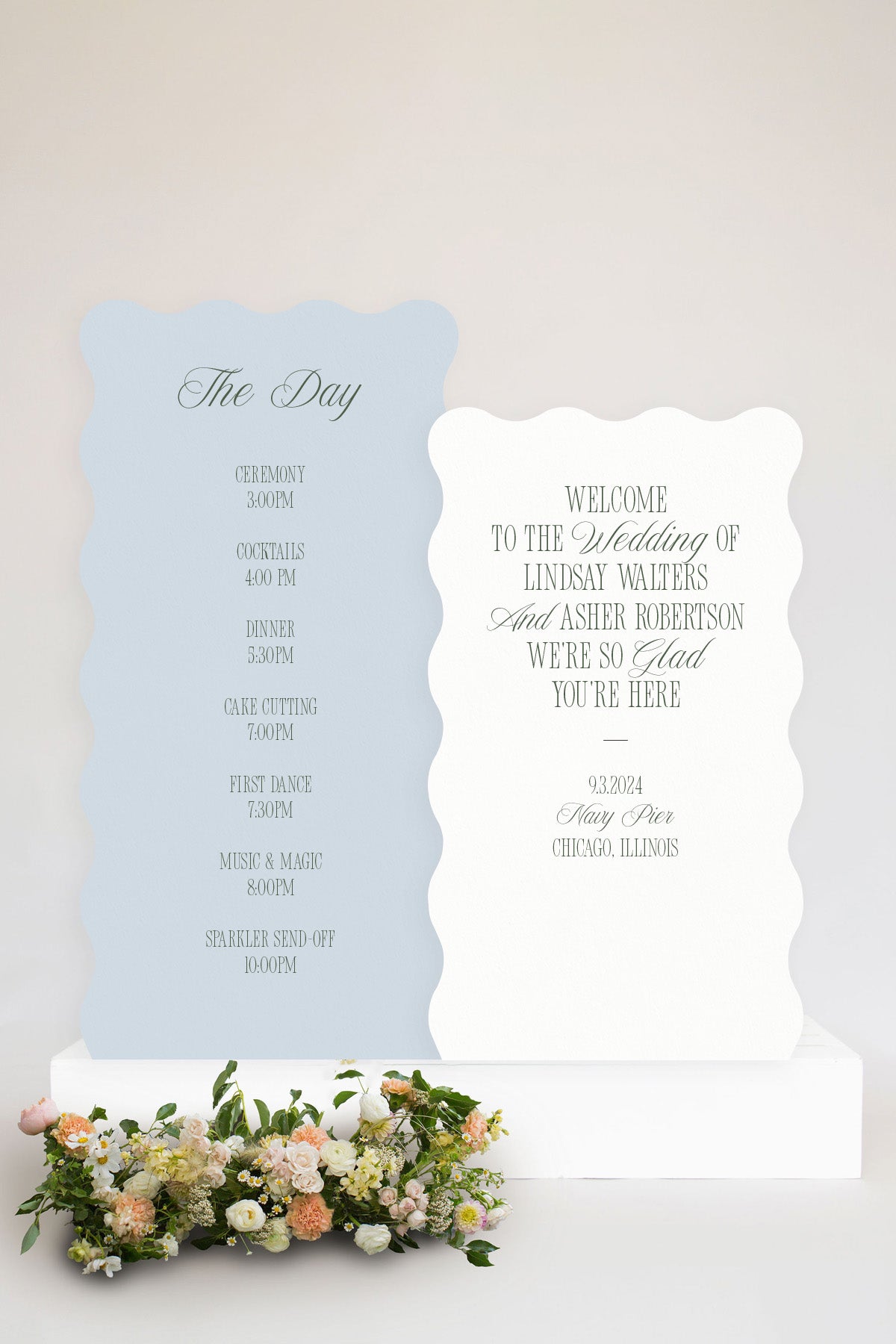 Wavy Wedding Sign Set | The Lindsay