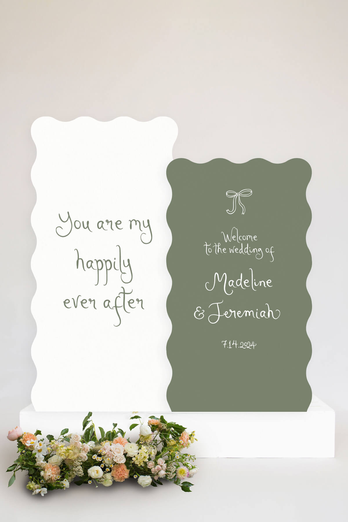 Wavy Whimsical Wedding Sign For Garden Wedding Lily Roe Co