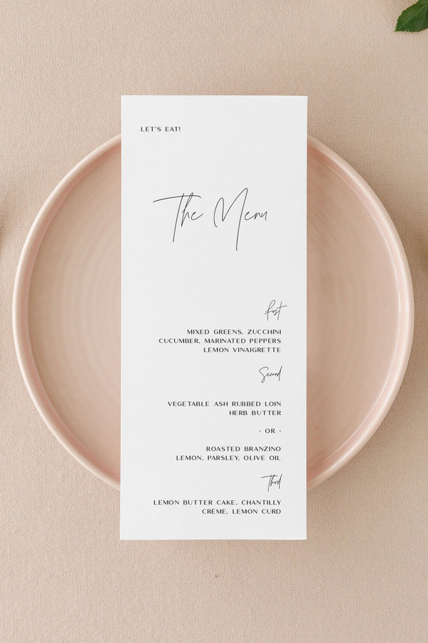 Menu Cards Wedding
