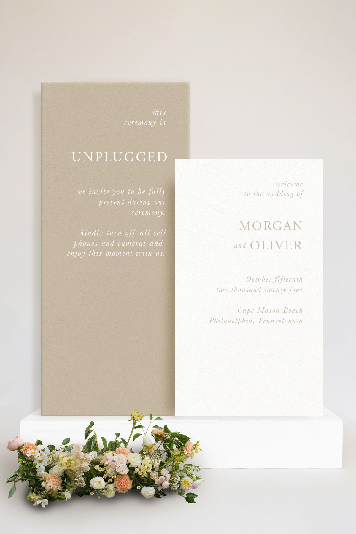 Minimal Unplugged Ceremony Sign