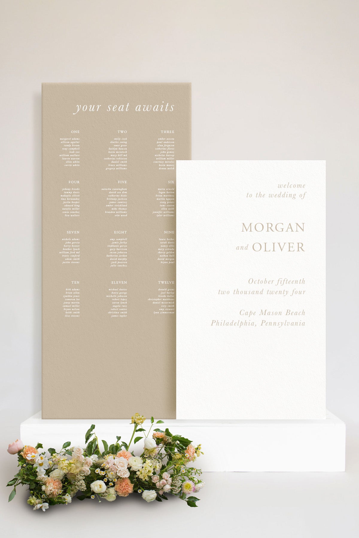 Minimal Wedding Seating Chart